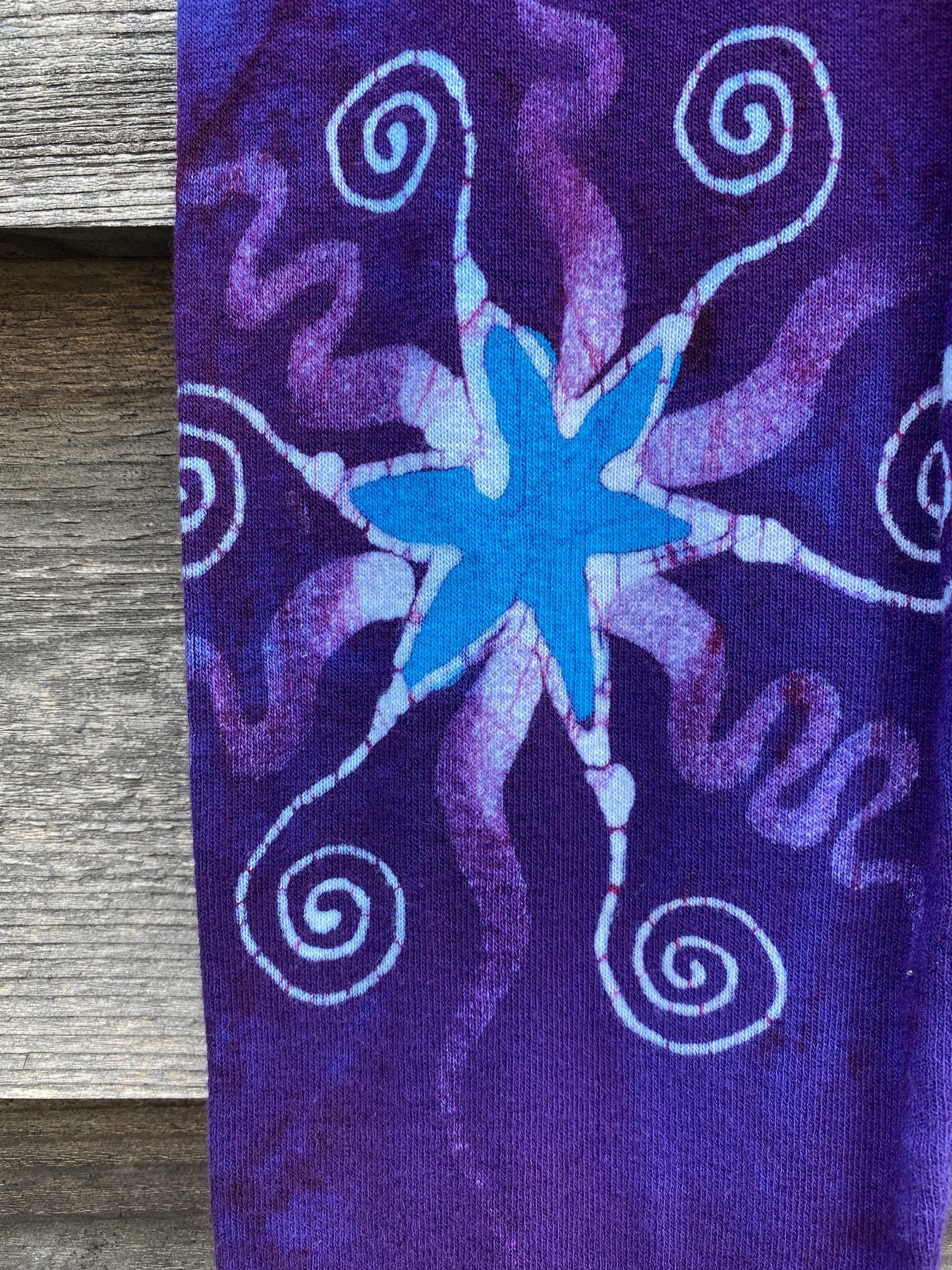 Purple Galaxy Crazy Stars PURE Cotton Batik Leggings leggings batikwalla