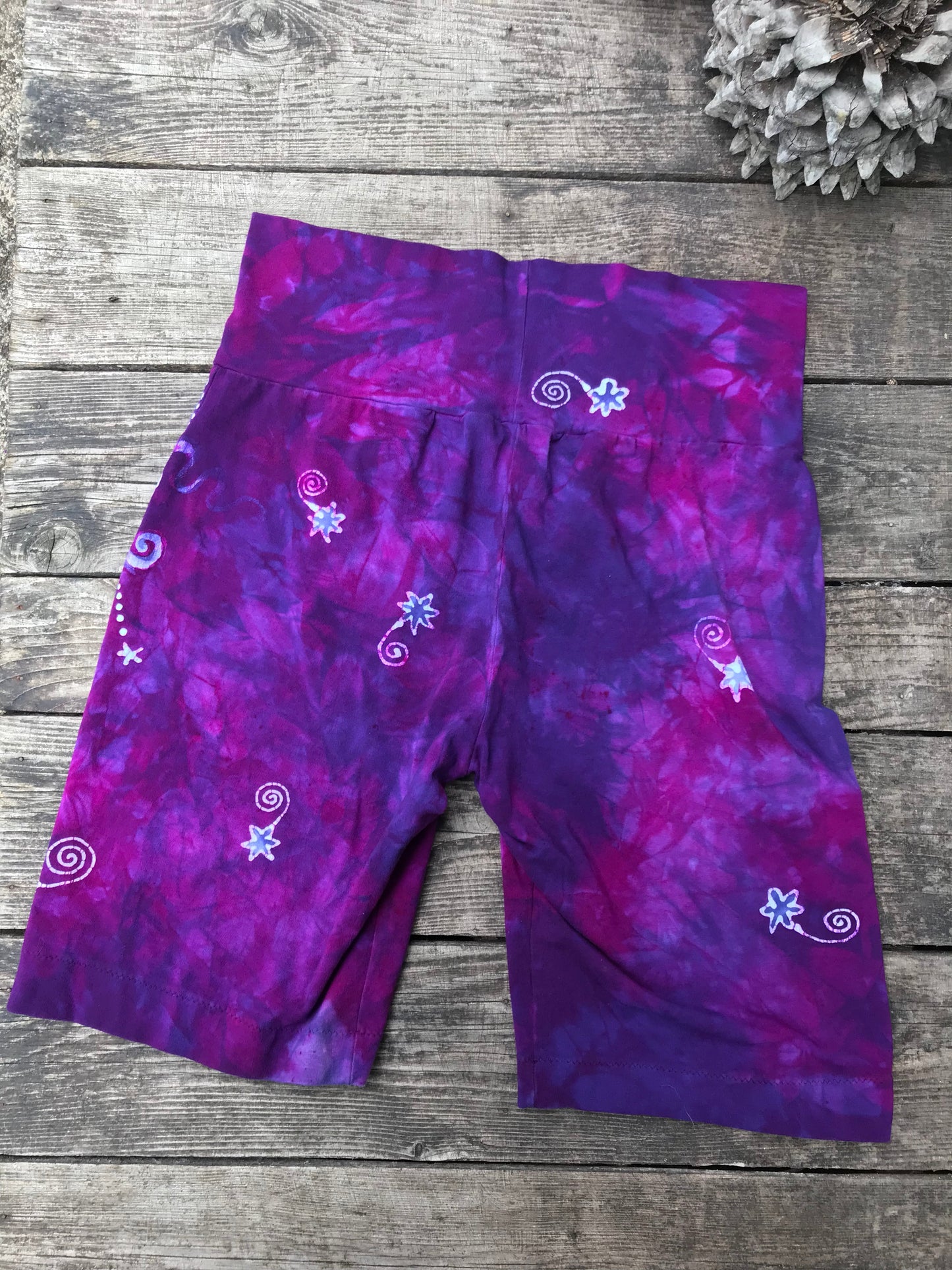 Lively Magenta Moon and Stars Batik Biker Shorts Batikwalla by Victoria