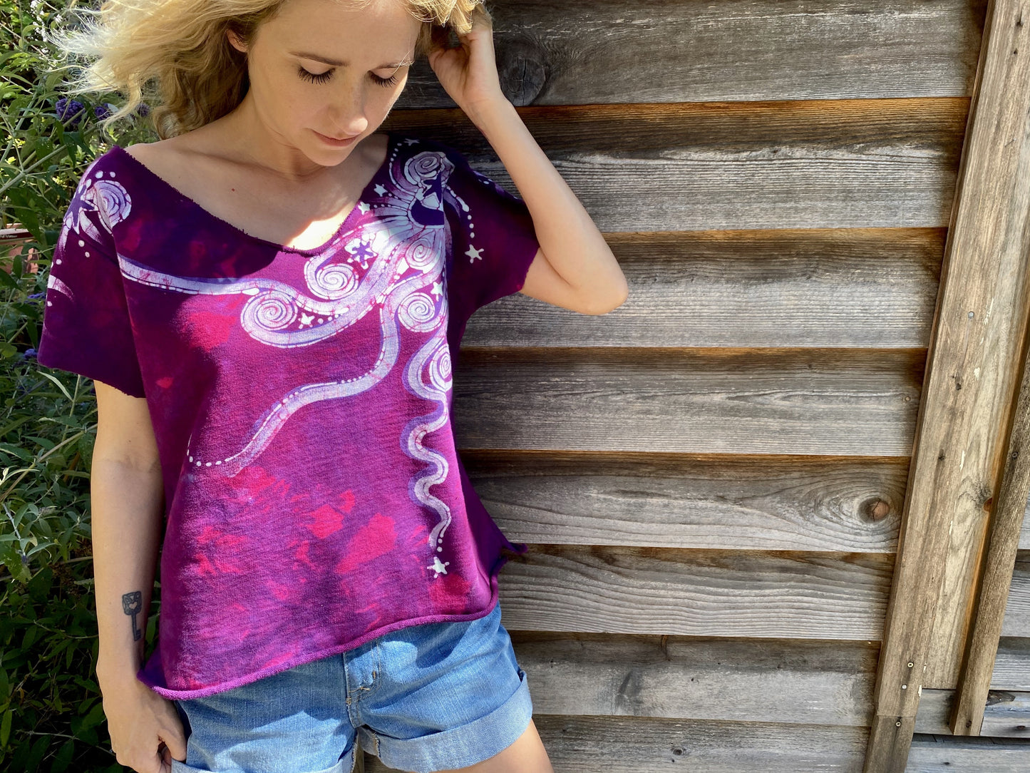 Moon Berry Organic Cotton Handmade Batik Top - Medium Batik Dresses Batikwalla