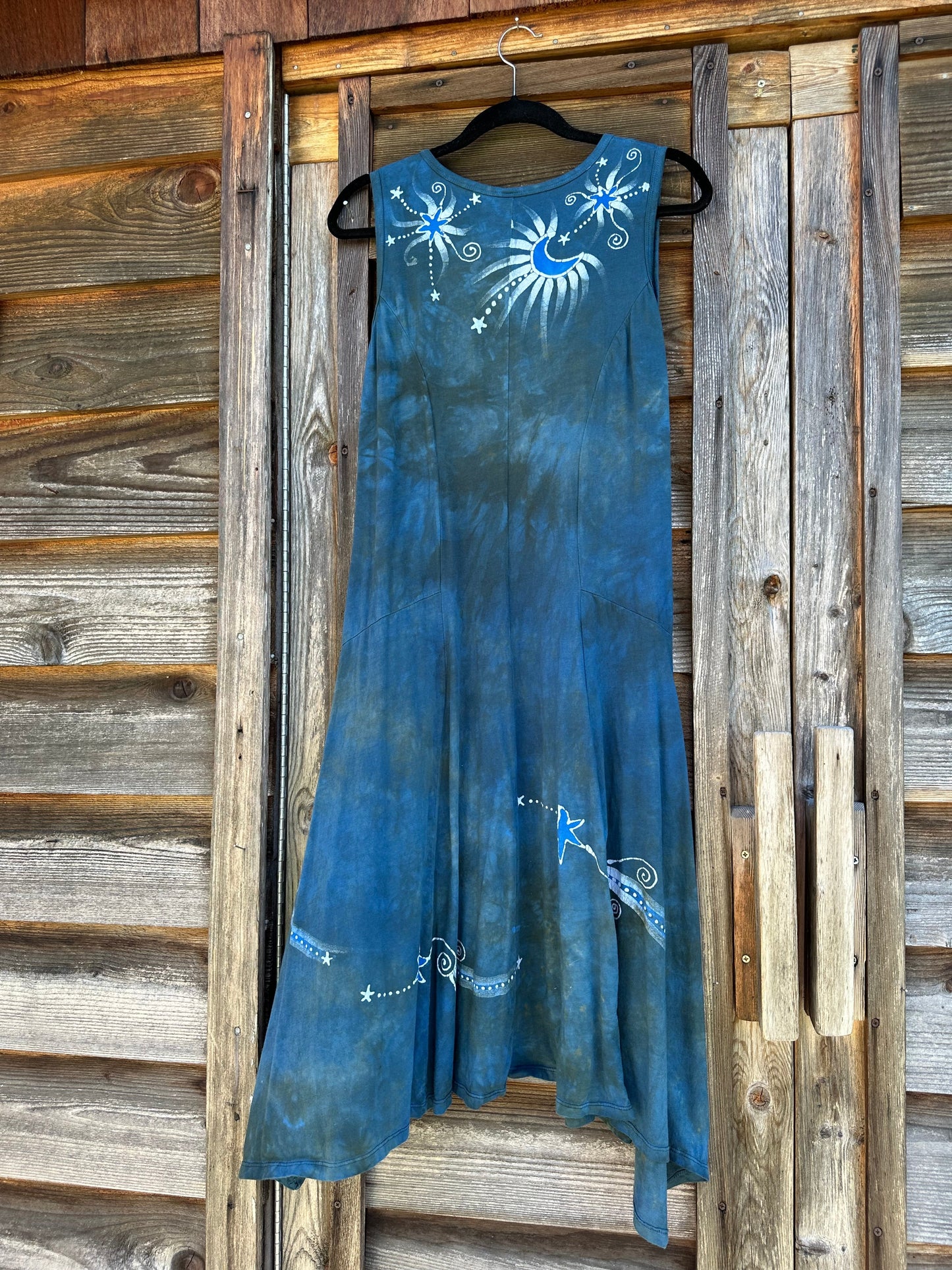Blue Moon Sage Batikwalla Batik Dress - Size Large Batik Dresses Batikwalla