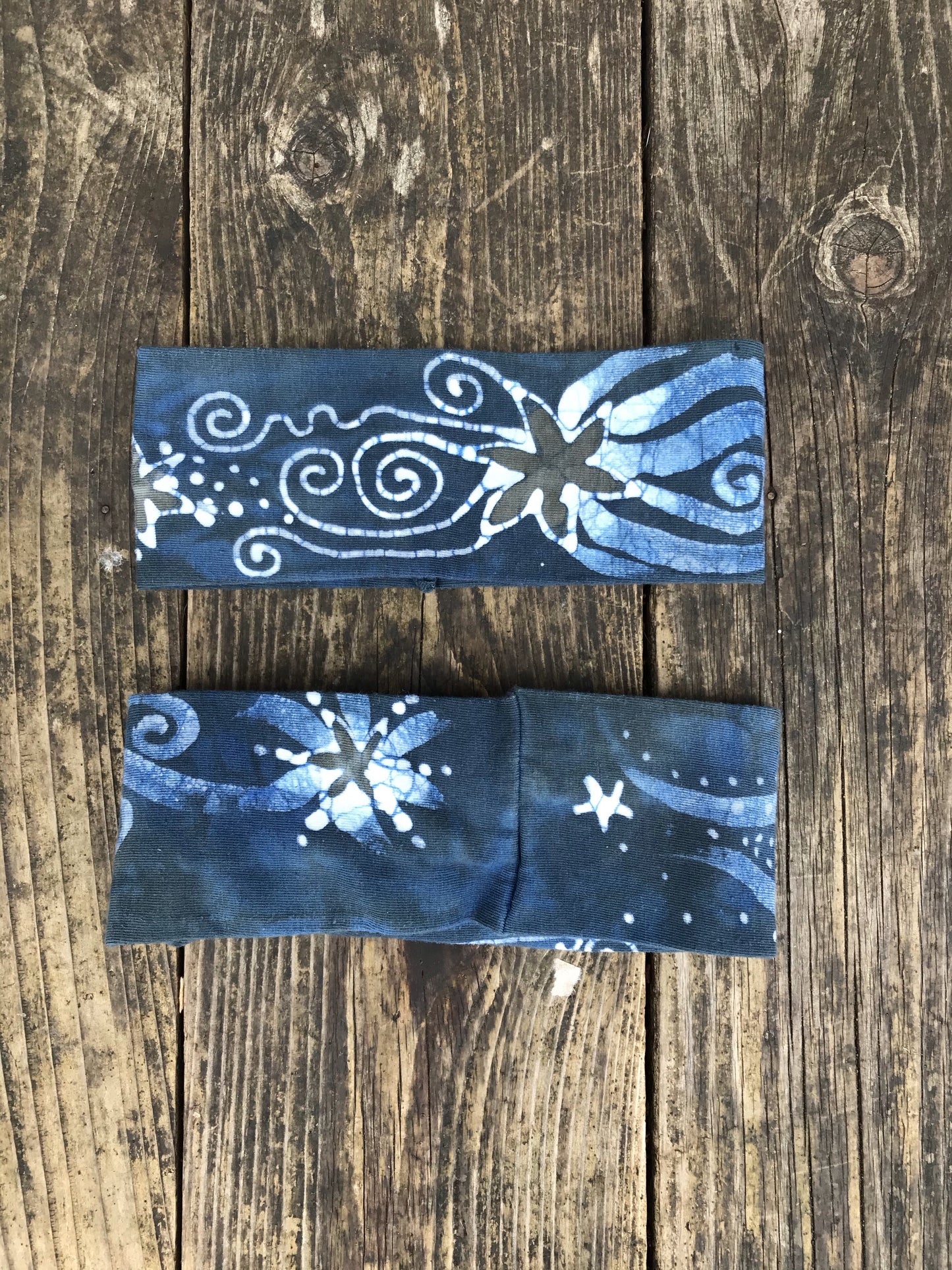 Blue Sage Fold Over Headband - by Batikwalla Batikwalla by Victoria