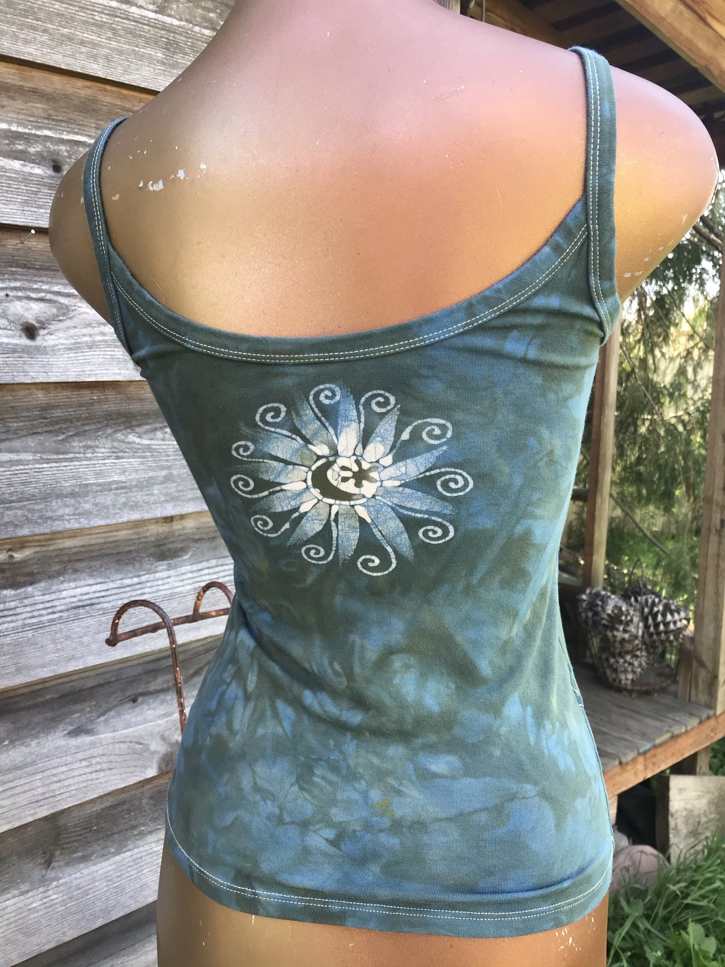 Aqua Mint Moonbeams Batikwalla Tank Top Tops batikwalla