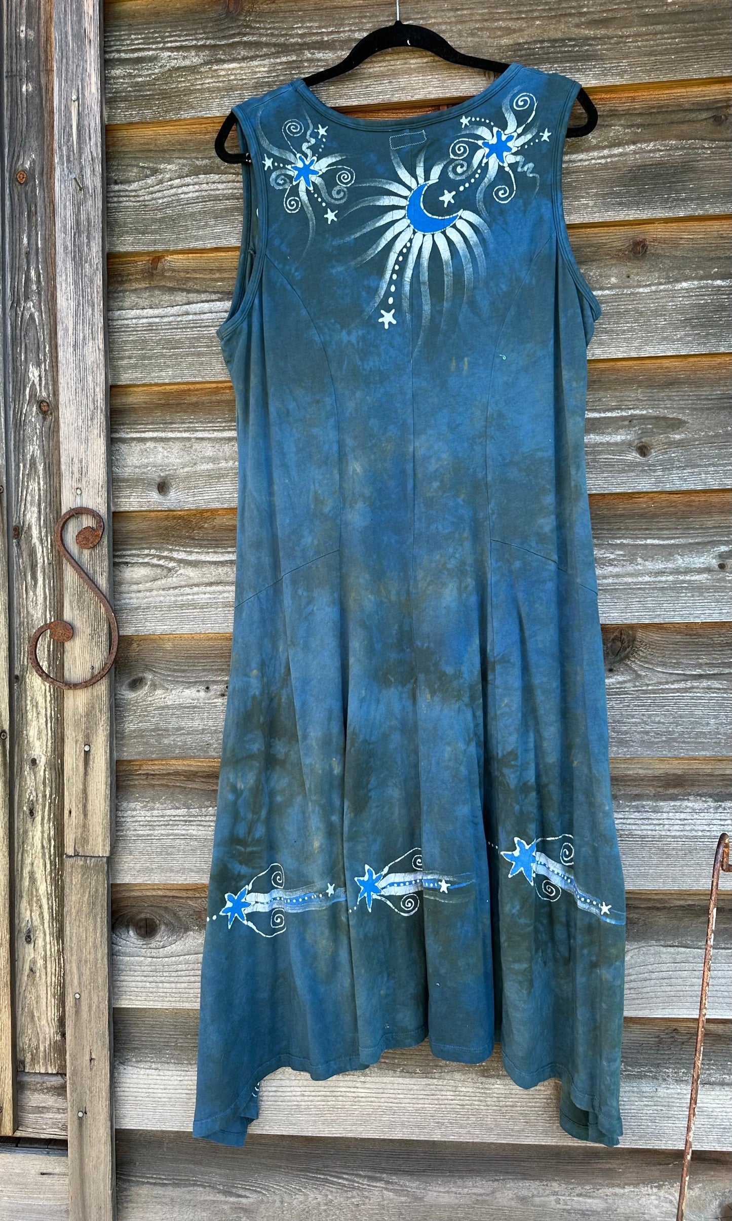 Blue Moon Sage Batikwalla Batik Dress - Size XL Batik Dresses Batikwalla