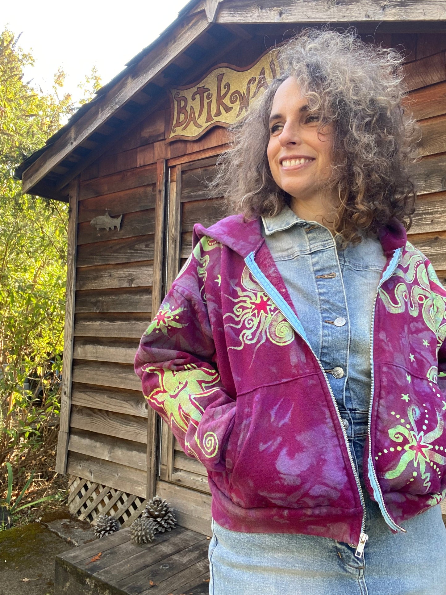 Sunrise Sun Glow Handmade Batik Hoodie - Size M/L hoodie batikwalla