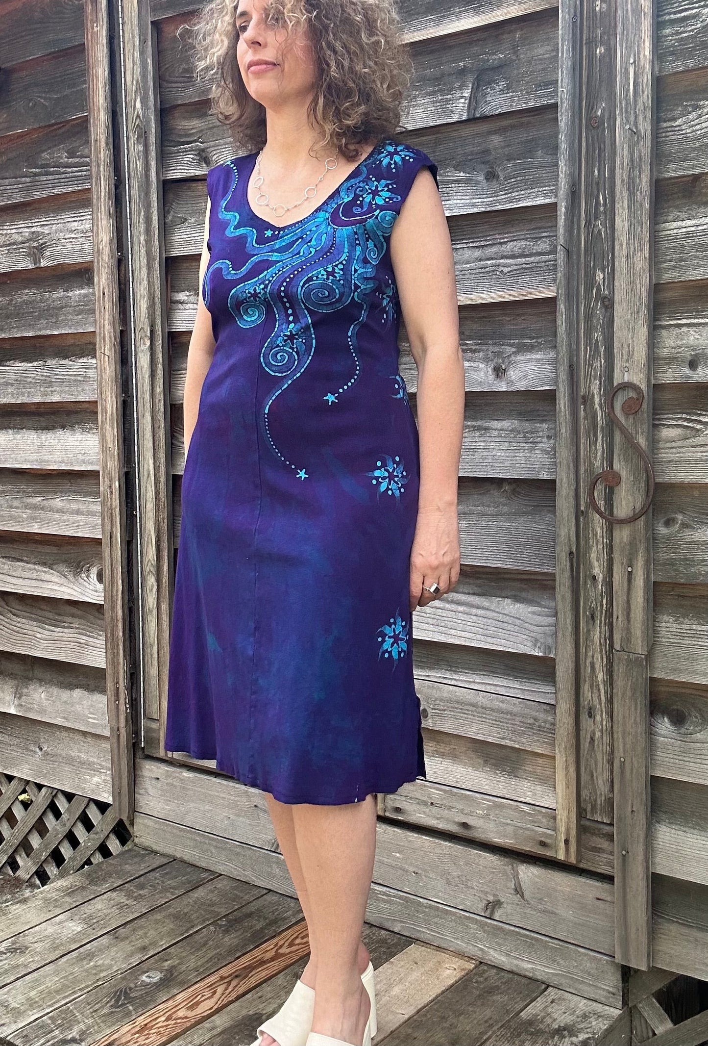 Sweet Night Moonlight Organic Cotton Batik Dress Batik Dresses Batikwalla
