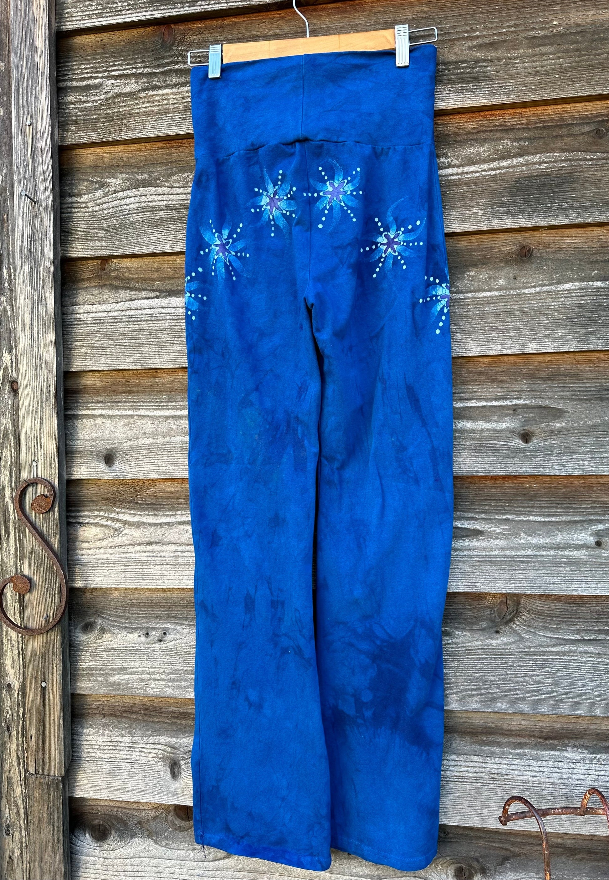 Blue Lagoon Starflower Stretchy Lounge Pants - Size Small Yoga Pants batikwalla