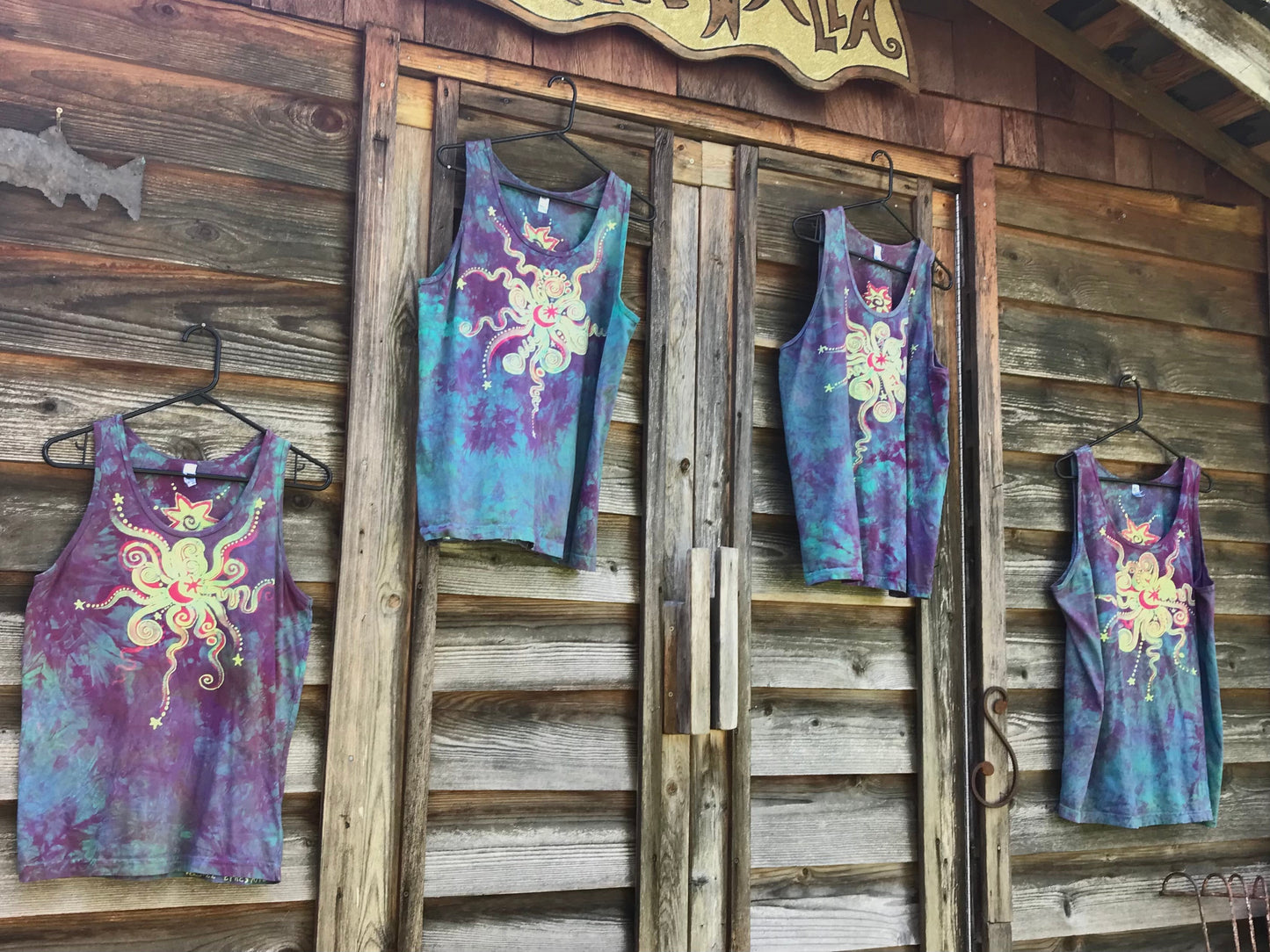 Rainbow Moonbeams Cotton Tank Top Tops batikwalla Large