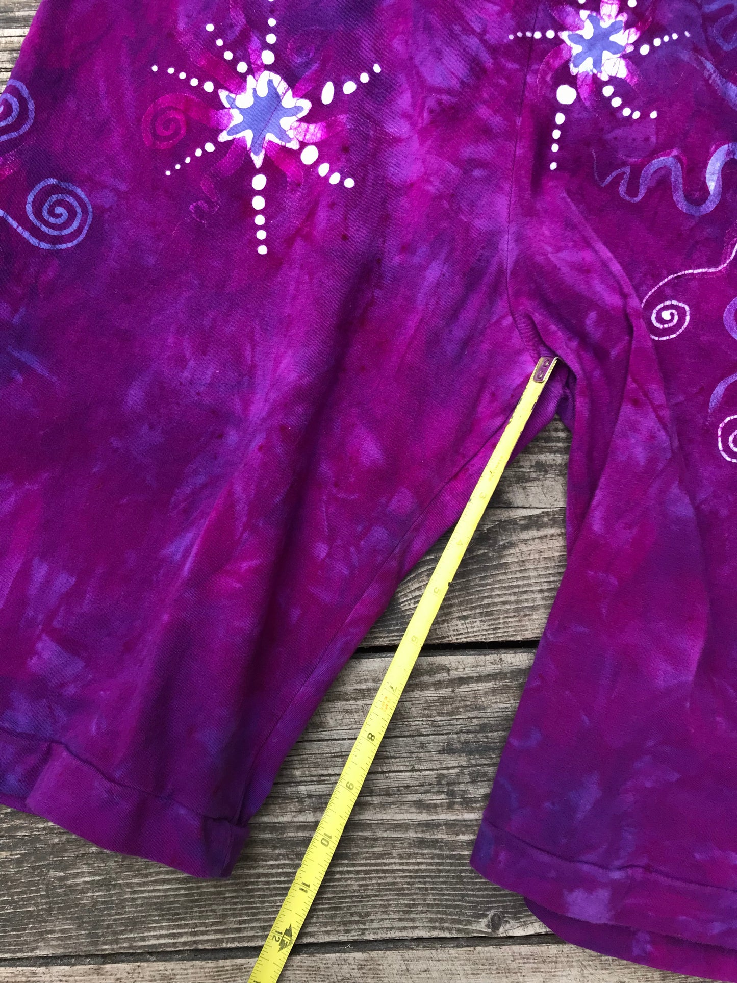 Moon and Stars Batik Biker Shorts - Lively Magenta Batikwalla by Victoria