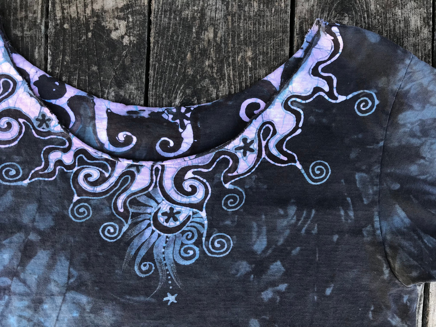 Perpetual Waves of Moonlight Oversized Crop Top Batikwalla by Victoria