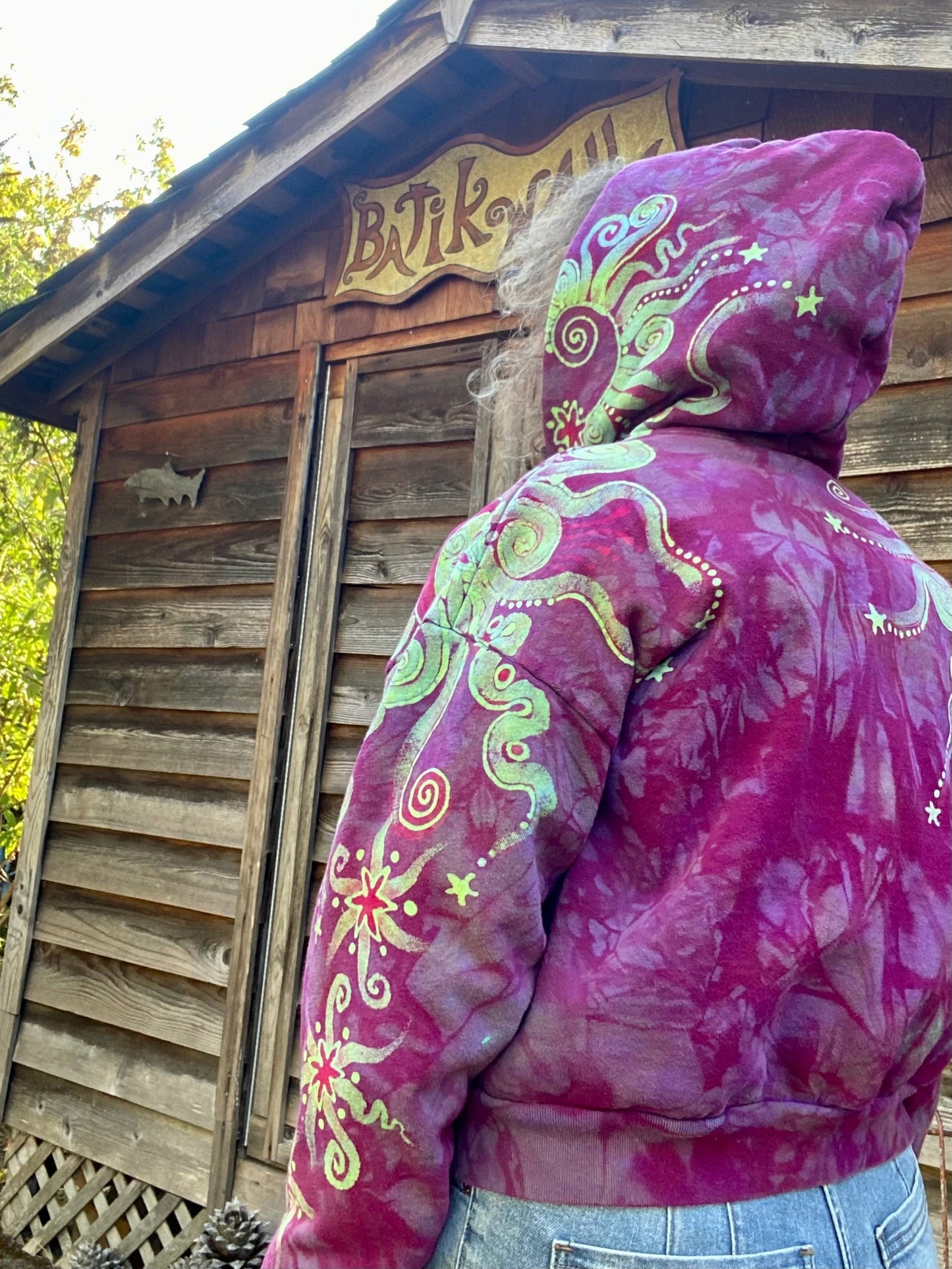 Sunrise Sun Glow Handmade Batik Hoodie - Size M/L hoodie batikwalla