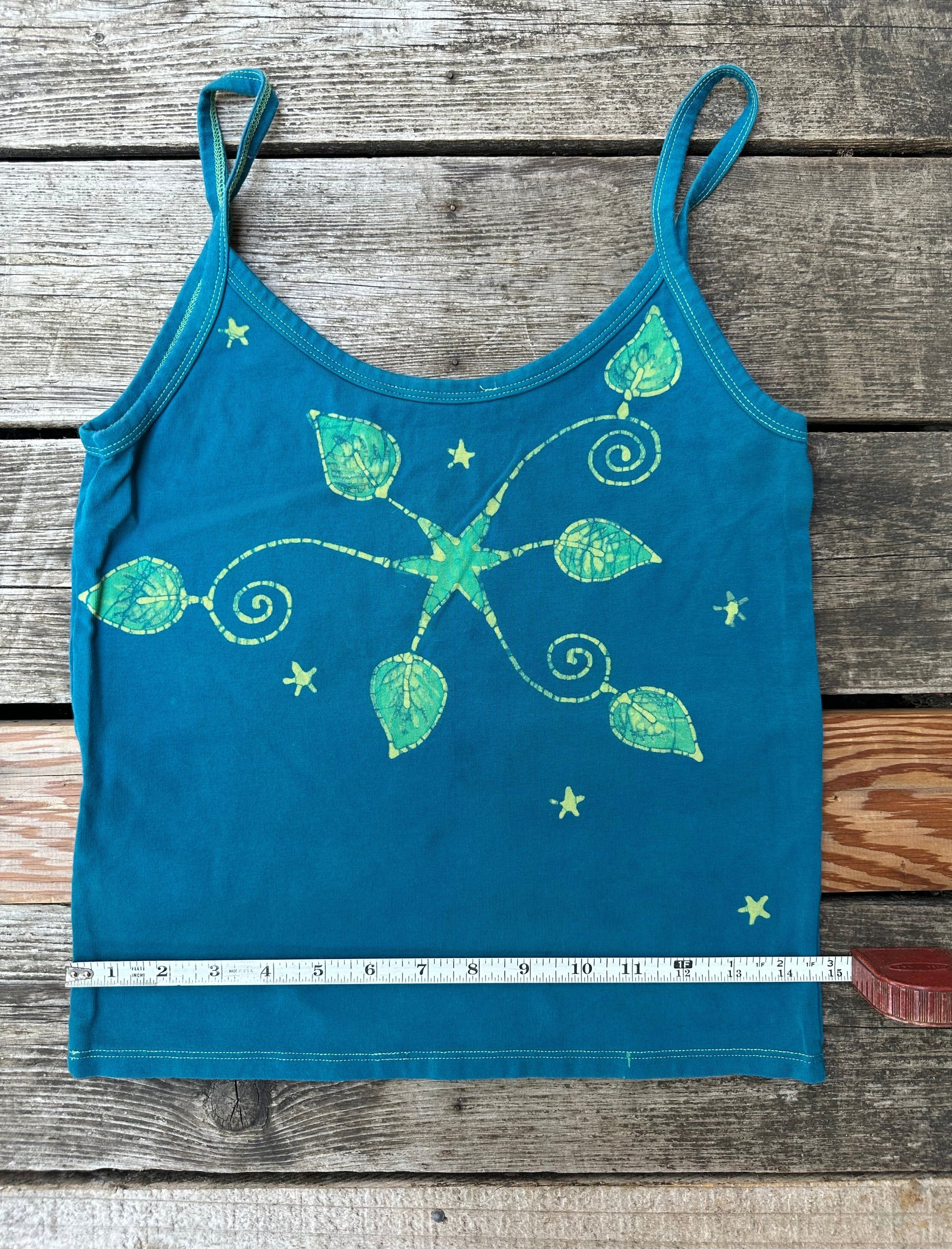 Lush Gardens Hand Painted Batikwalla Tank Top - Slightly Larger Sizing Tops batikwalla Large
