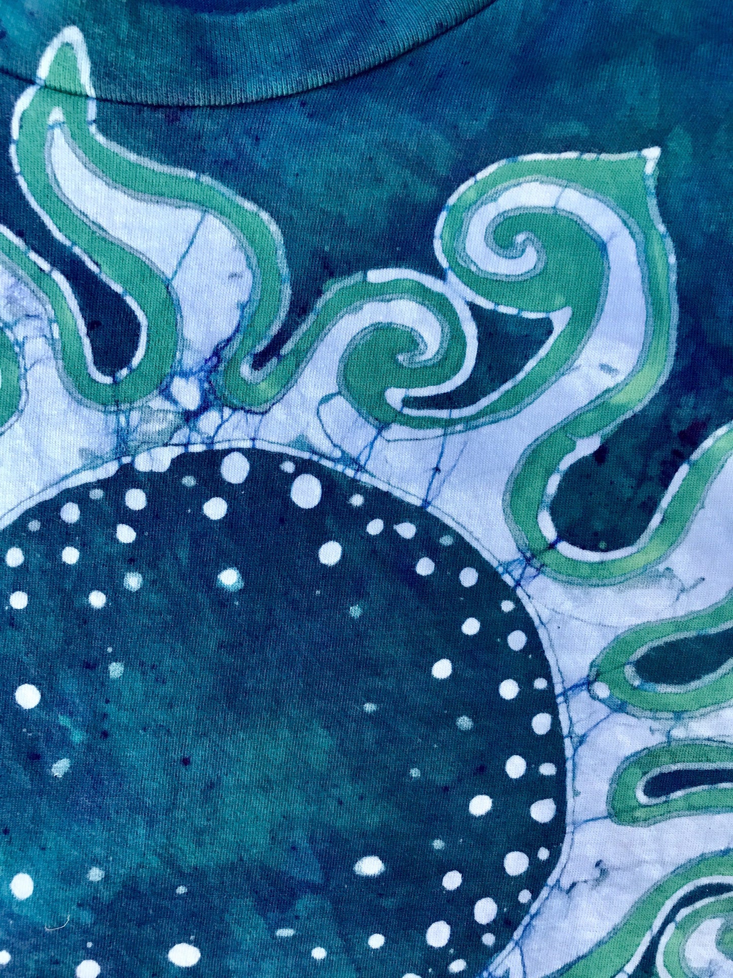 Solar Eclipse in Blue Aqua Handmade Batikwalla Tshirt