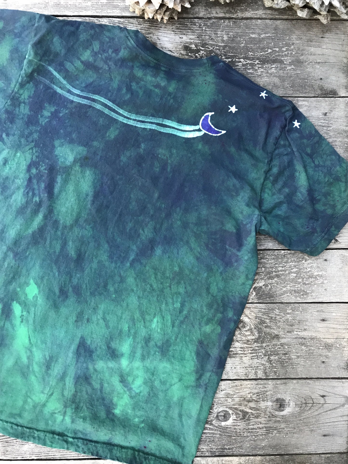 Teal and Purple Sun Tree Handmade Batikwalla Tshirt - Size 3X ONLY