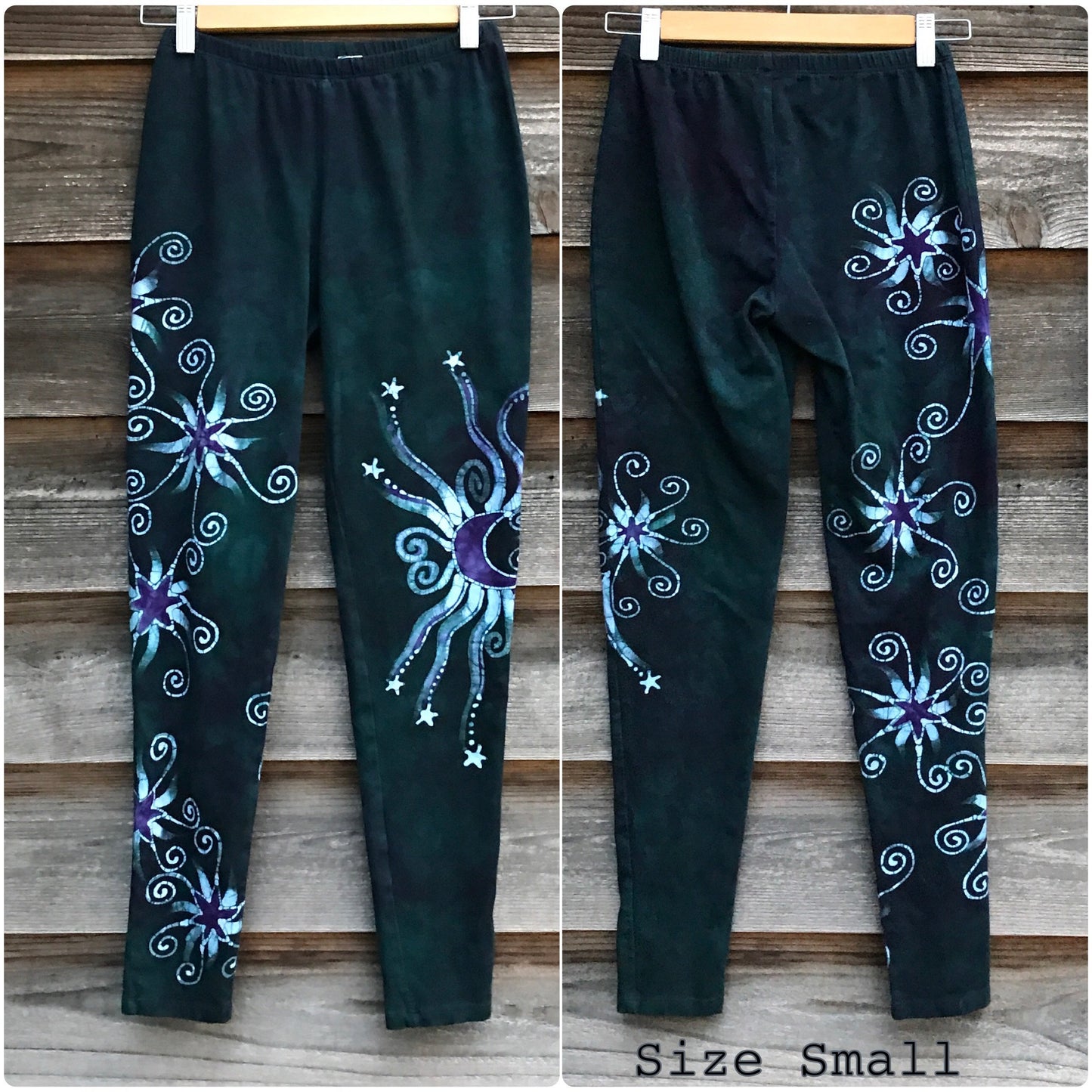 Teal and Purple Stars Batikwalla Leggings