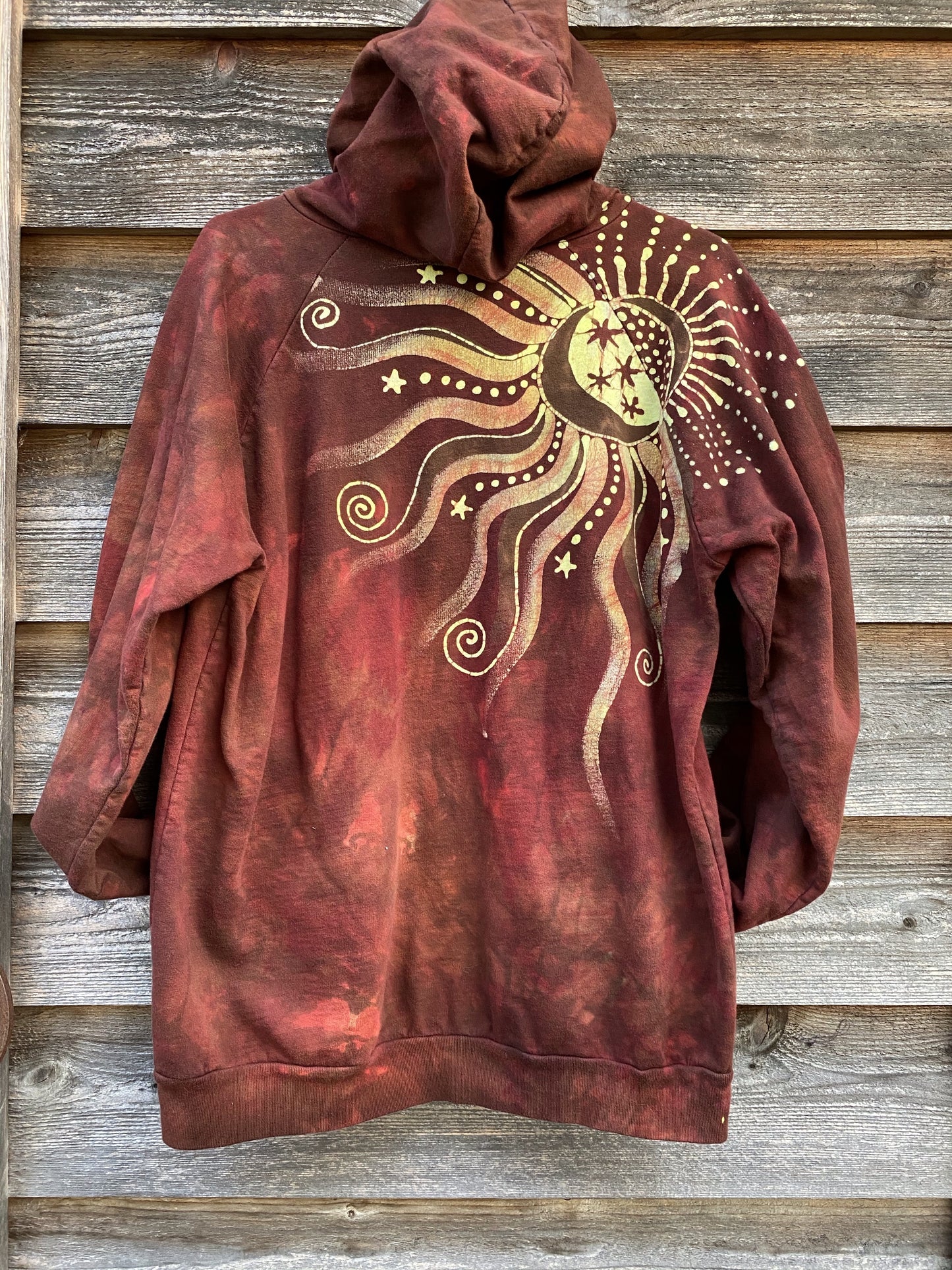 Fire On The Mountain Handcrafted Pullover Batik Hoodie - Organic Cotton hoodie batikwalla