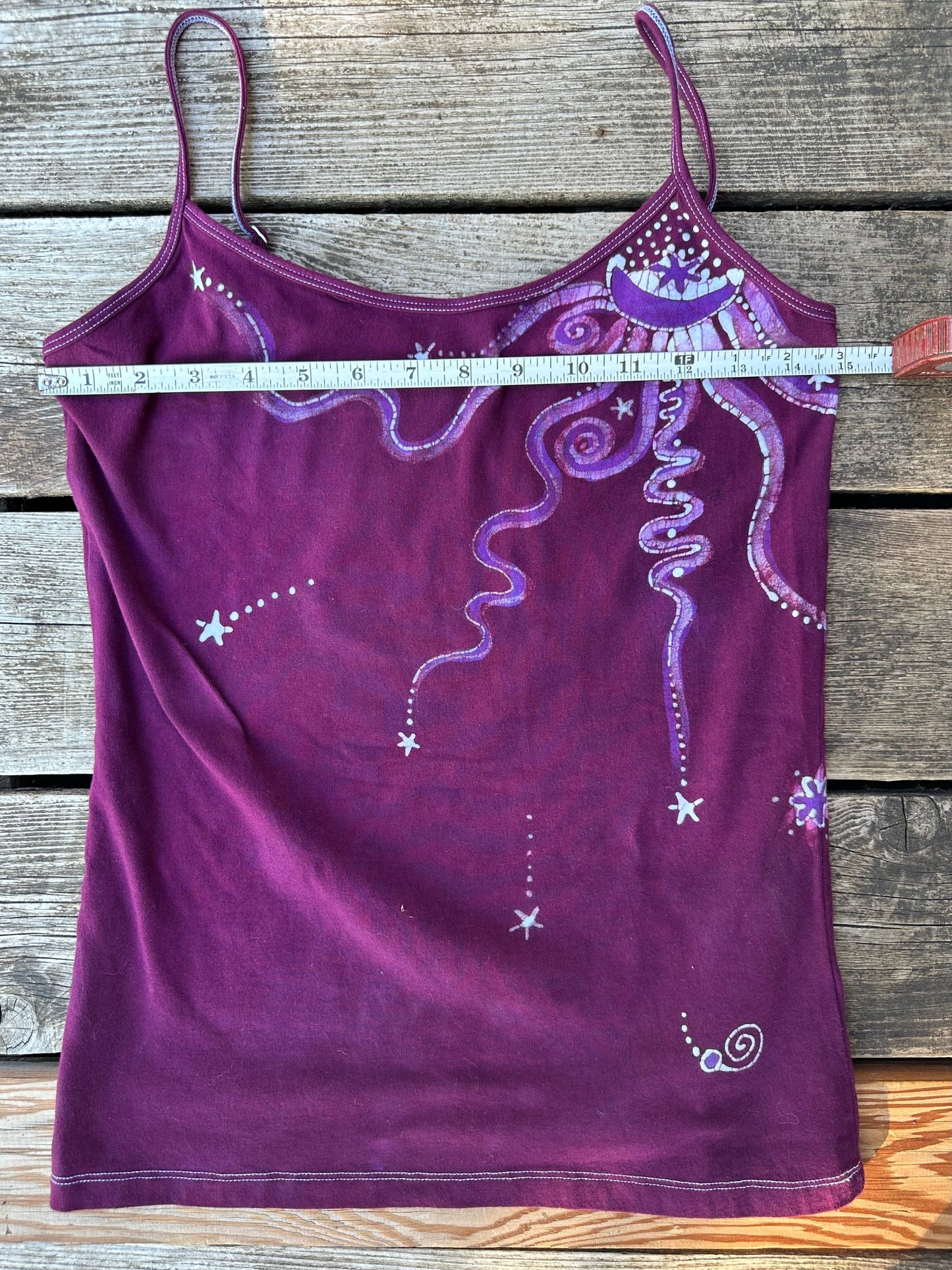 Maroon Moonbeams Hand Painted Batik Camisole - ONE SIZE Tops batikwalla