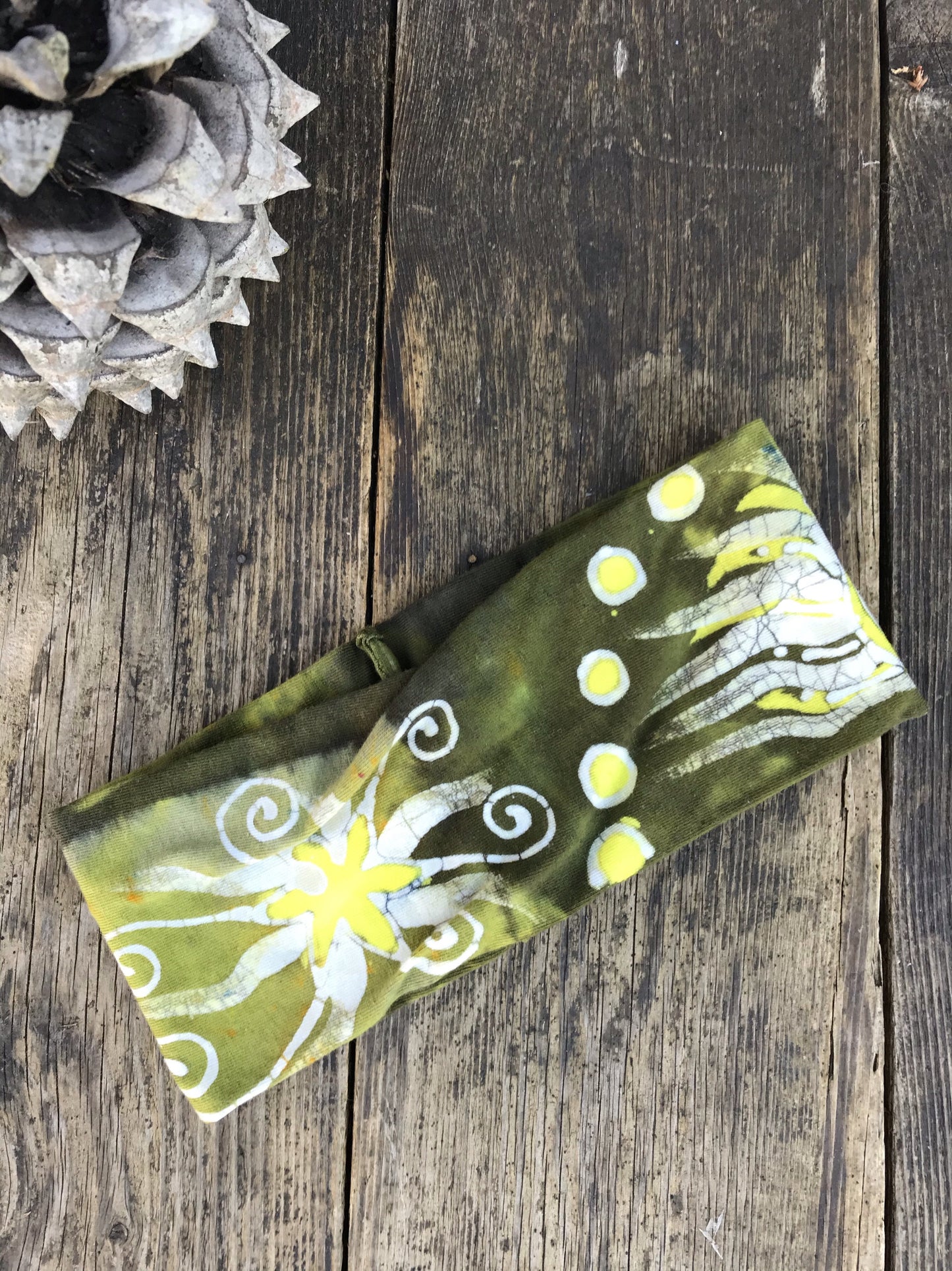 Dandelion Tea Fold Over Headband - by Batikwalla Batikwalla by Victoria