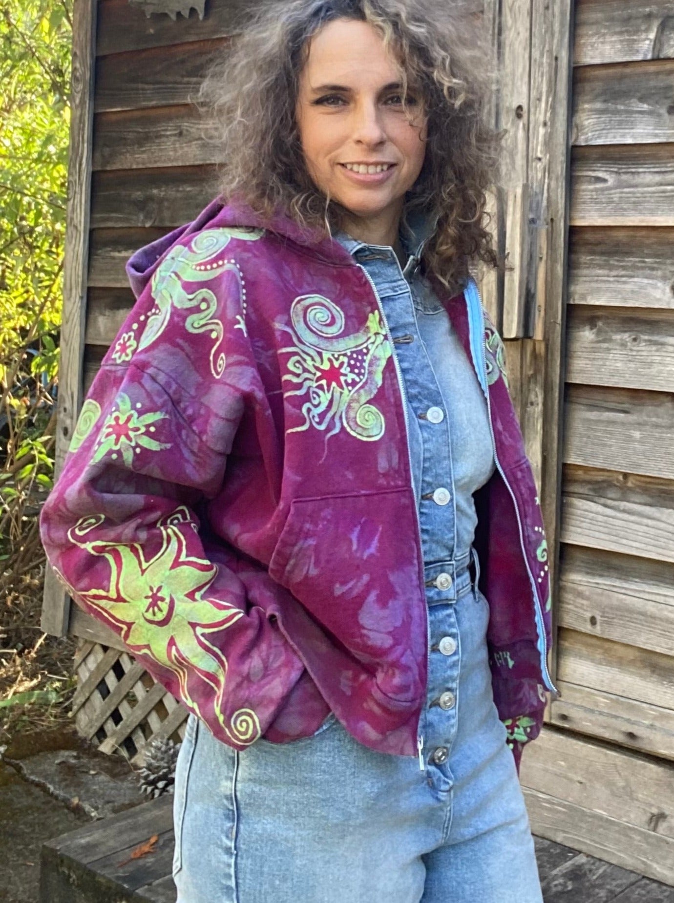 Sunrise Sun Glow Handmade Batik Hoodie - Size M/L hoodie batikwalla M/L