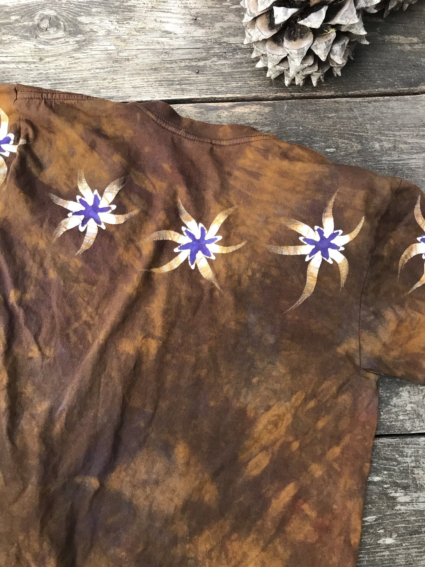 Purple Suede Moonbeams Hand Painted Batikwalla Vneck Tshirt - Unisex Tshirts batikwalla