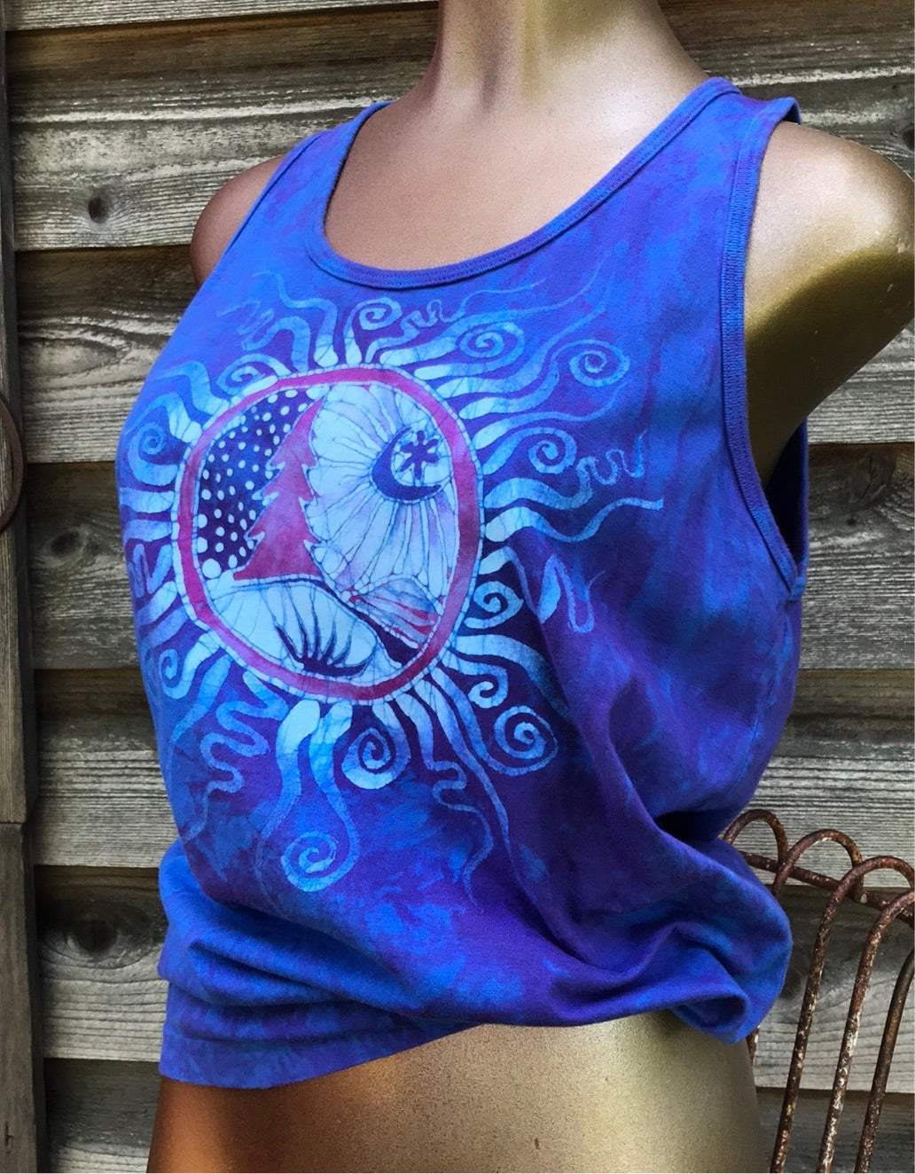 Blue Moon Purple Mountains Tank Top Tops batikwalla