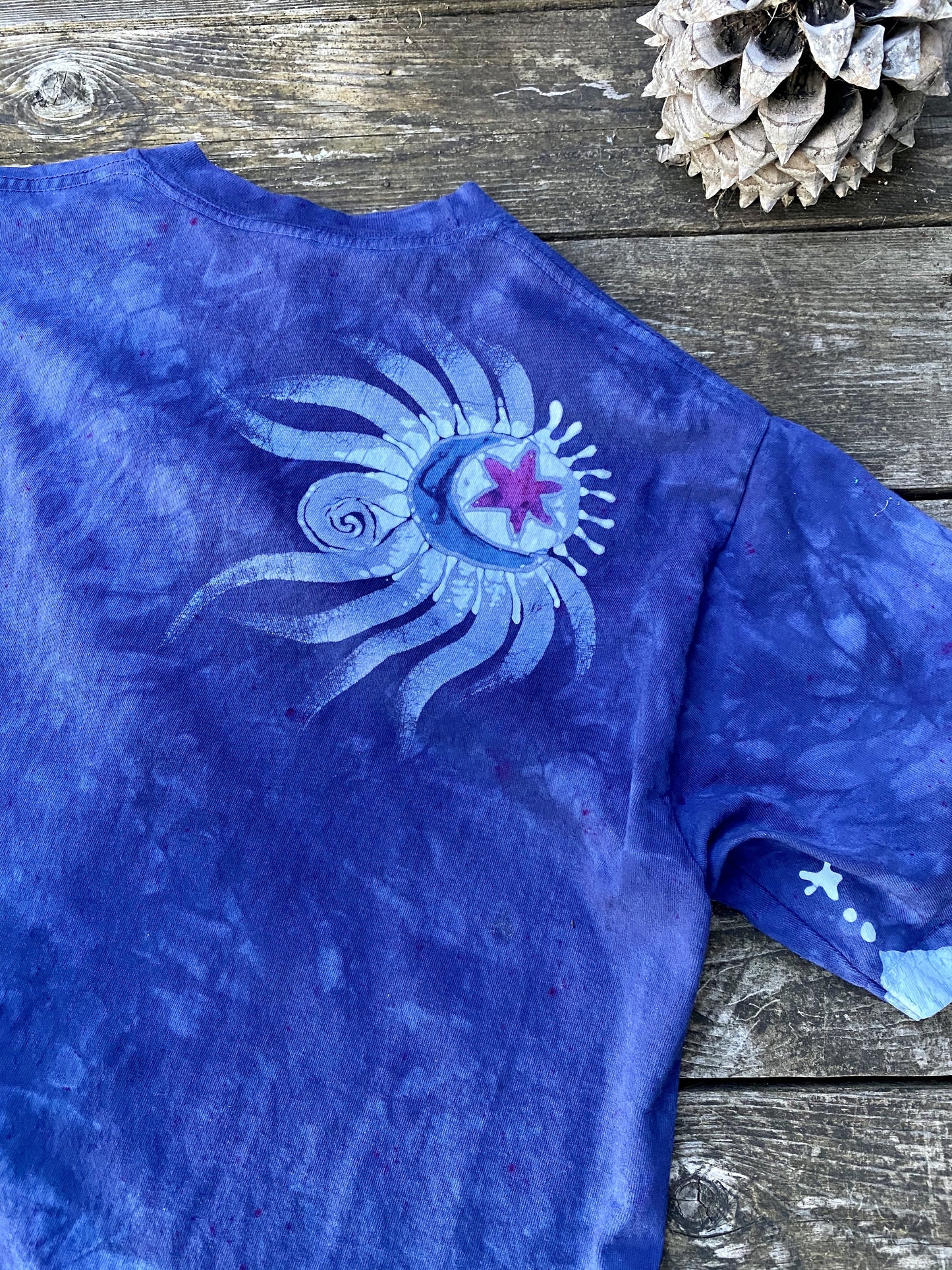 Tree of Life - Kaleidoscope Forest Hand-painted Batik Tshirt - Size Medium tshirt batikwalla