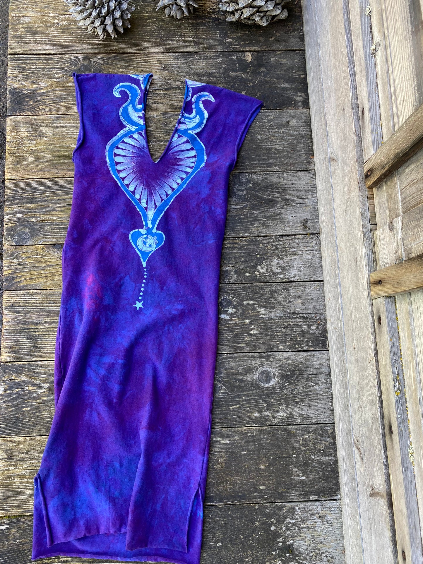 Purple Passion Tribal Stretchy Hemp Tube Dress - Size SMALL Batik Dresses Batikwalla