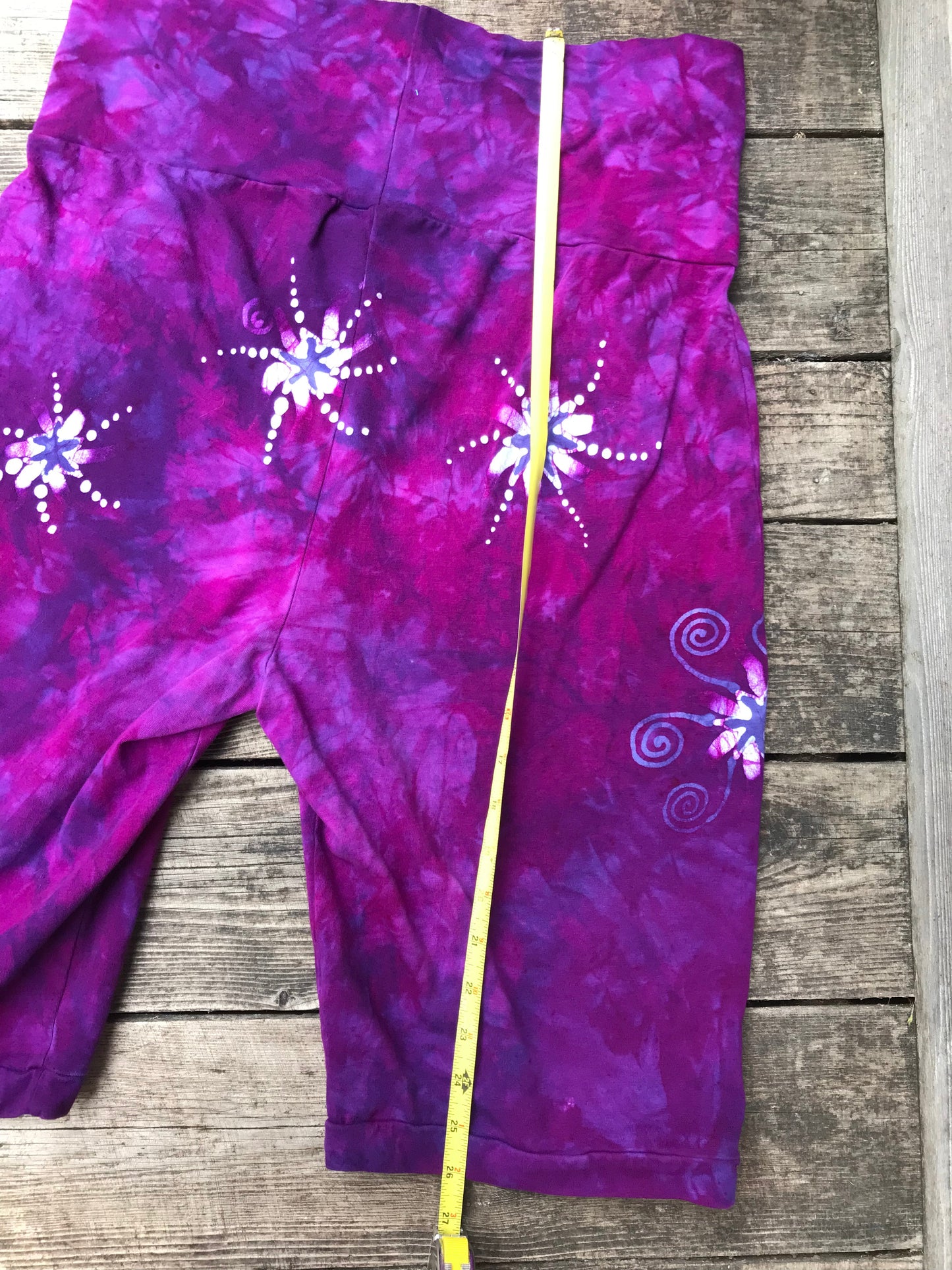 Moon and Stars Batik Biker Shorts - Lively Magenta Batikwalla by Victoria