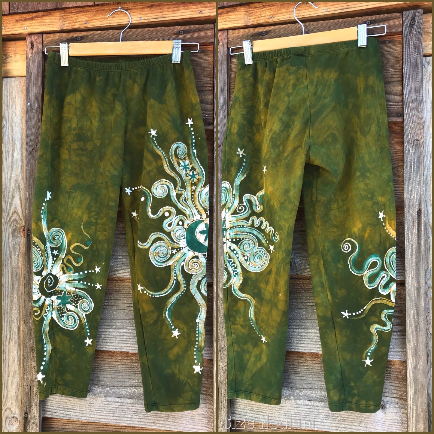 Dancing Green Batik CAPRI Leggings leggings batikwalla