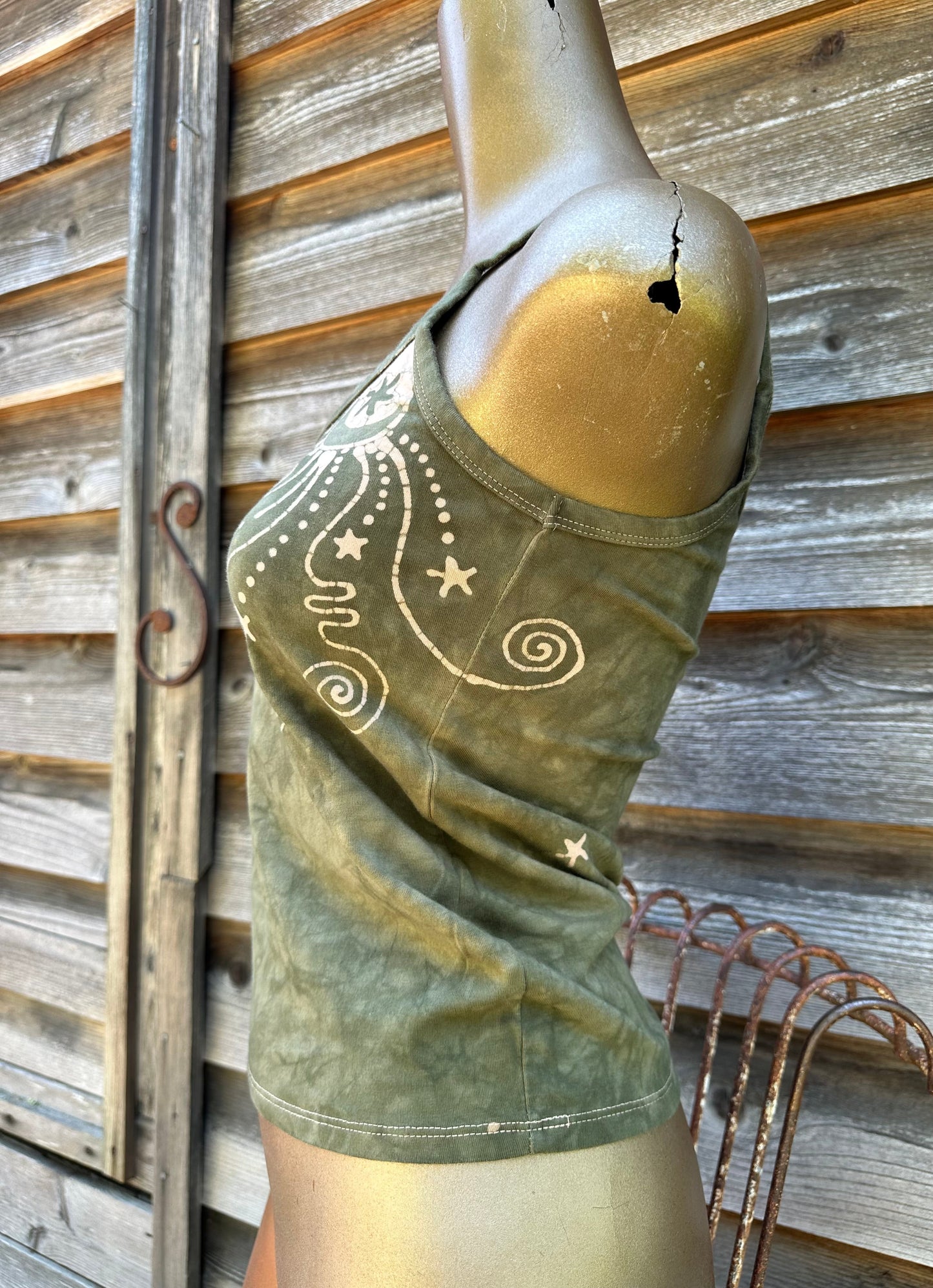 Sage Moon Hand Painted Batikwalla Tank Top Tops batikwalla