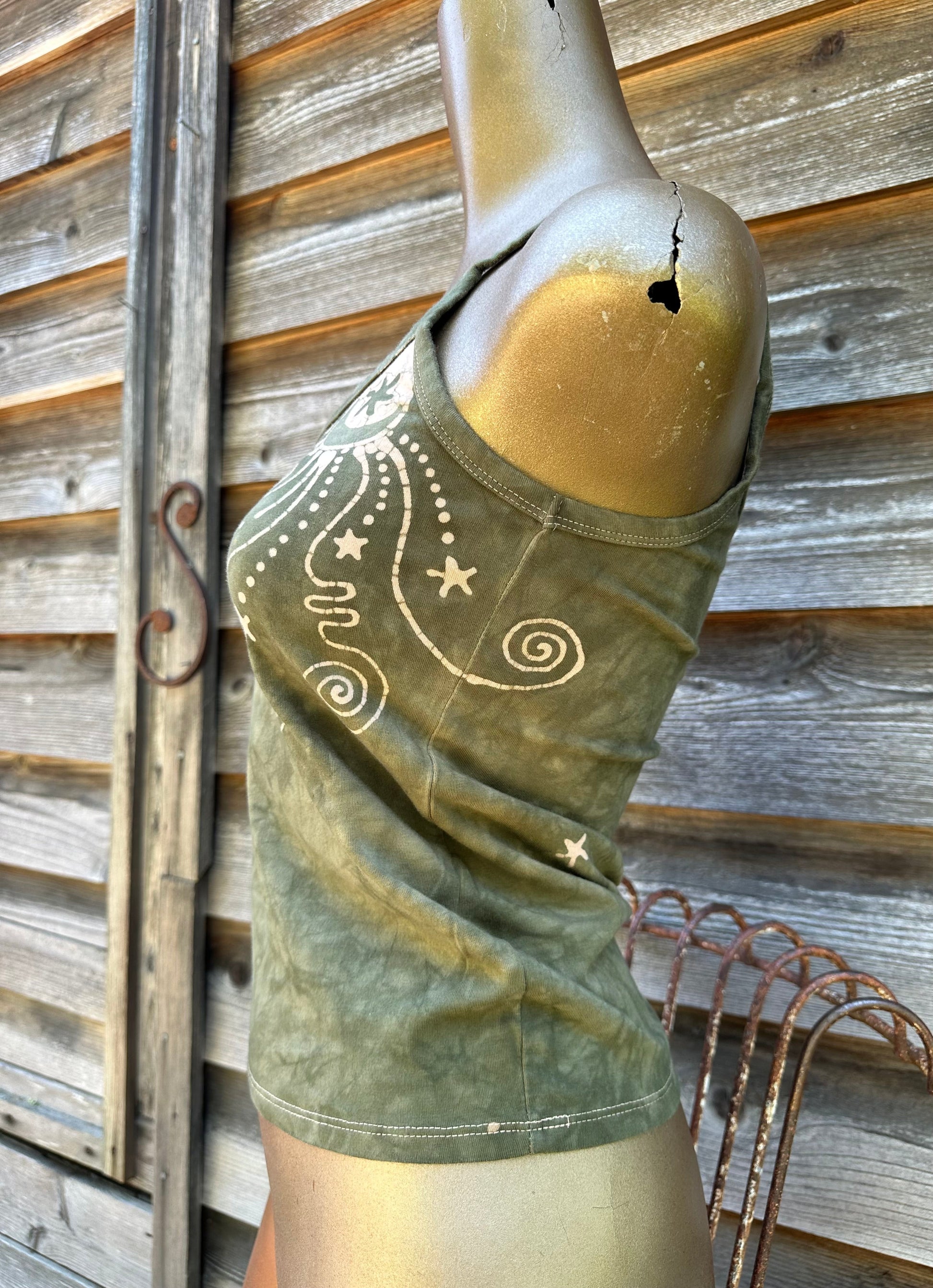 Sage Moon Hand Painted Batikwalla Tank Top Tops batikwalla