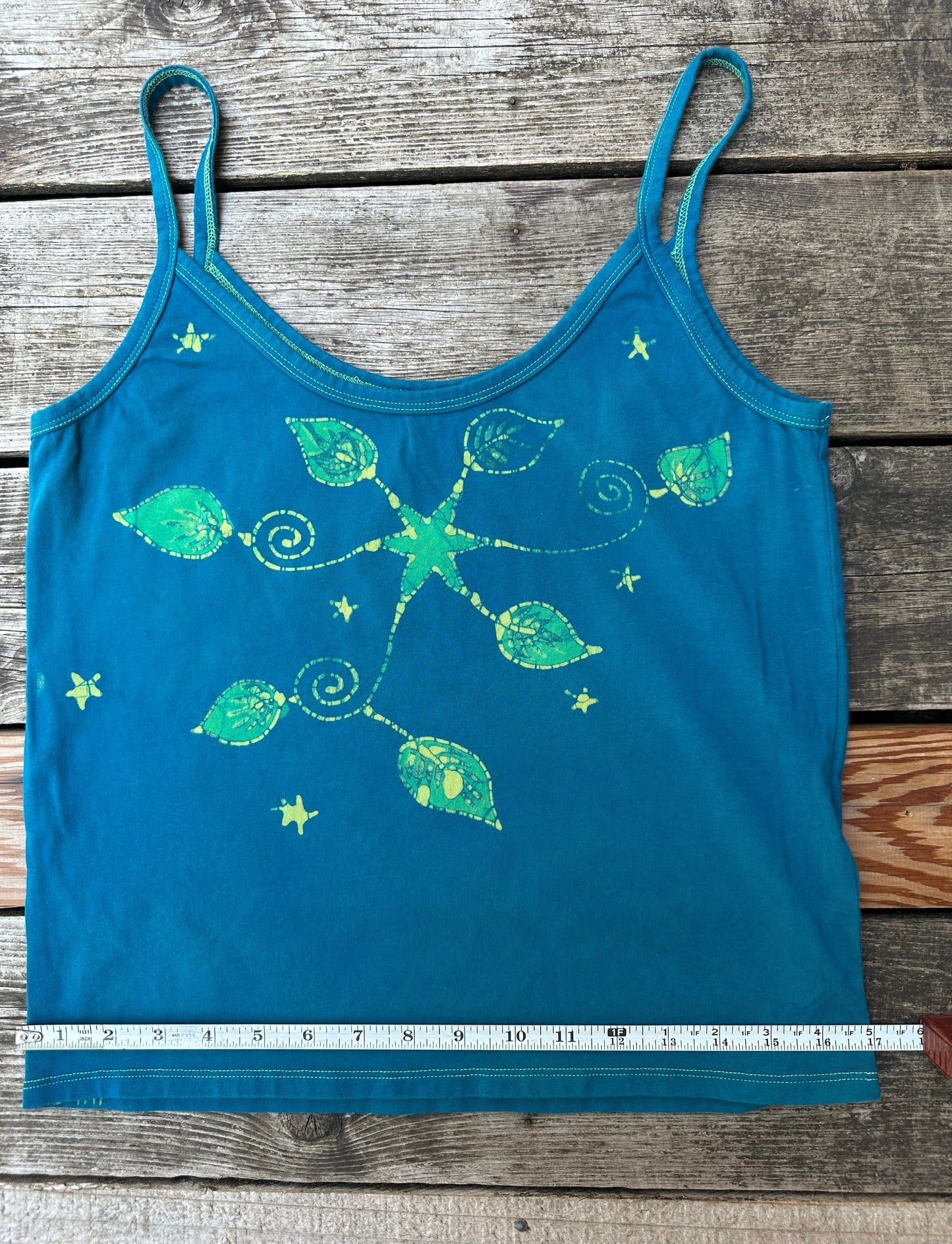 Lush Gardens Hand Painted Batikwalla Tank Top - Slightly Larger Sizing Tops batikwalla 2X