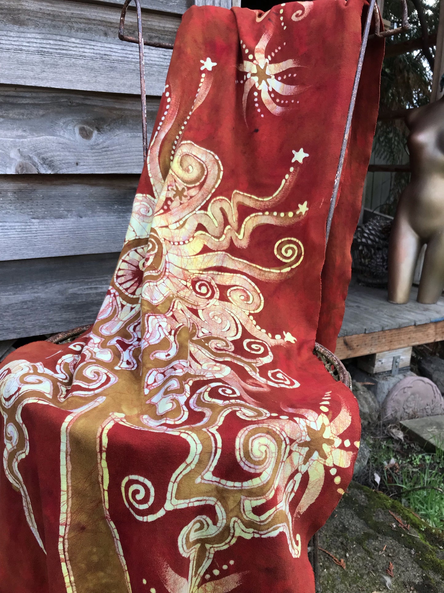 Warmth Of The Sun Hand Painted Organic Cotton Batik Scarf
