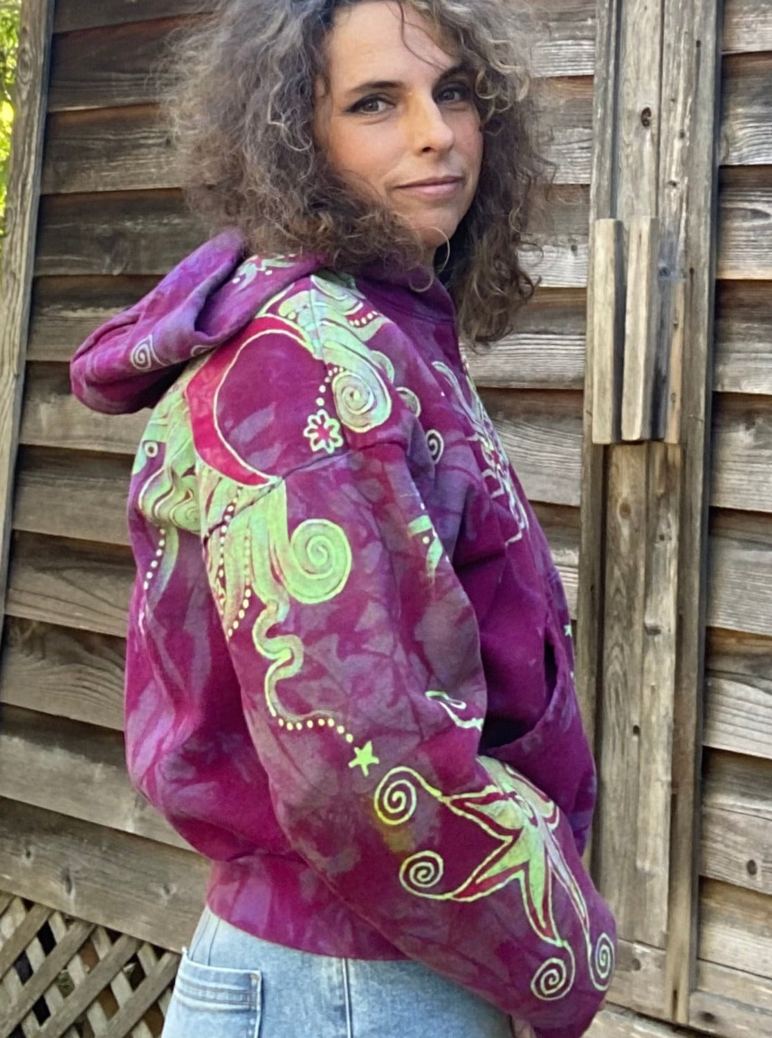 Sunrise Sun Glow Handmade Batik Hoodie - Size S/M hoodie batikwalla