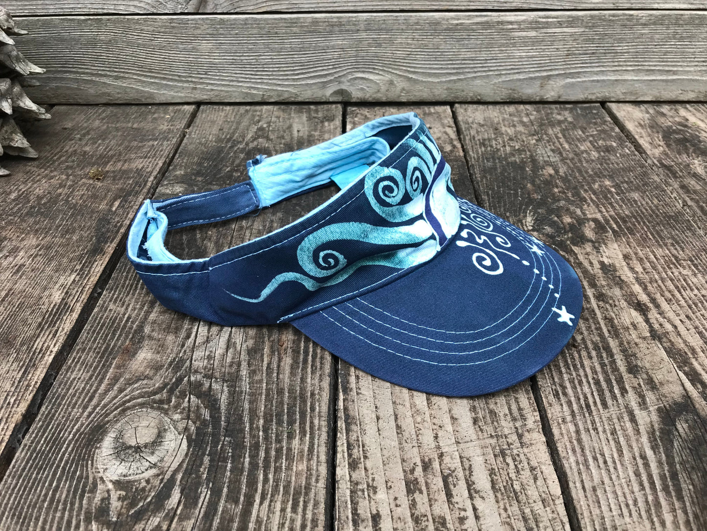 Hold for Christine - Teal and Purple Sun Visor Hat #3 Creative Ideas batikwalla