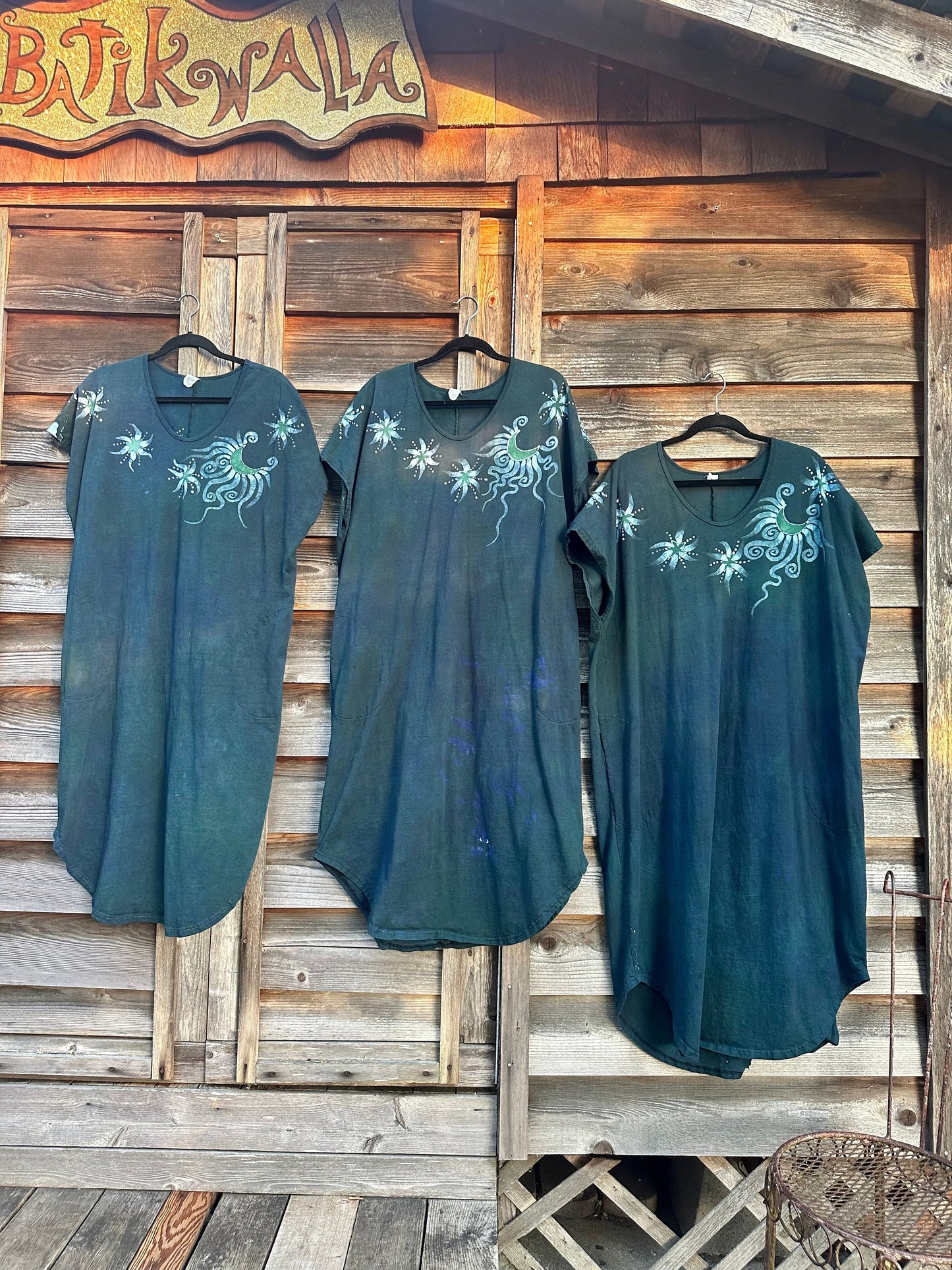 Forest Moon Tunic Dress With Pockets Batik Dresses Batikwalla