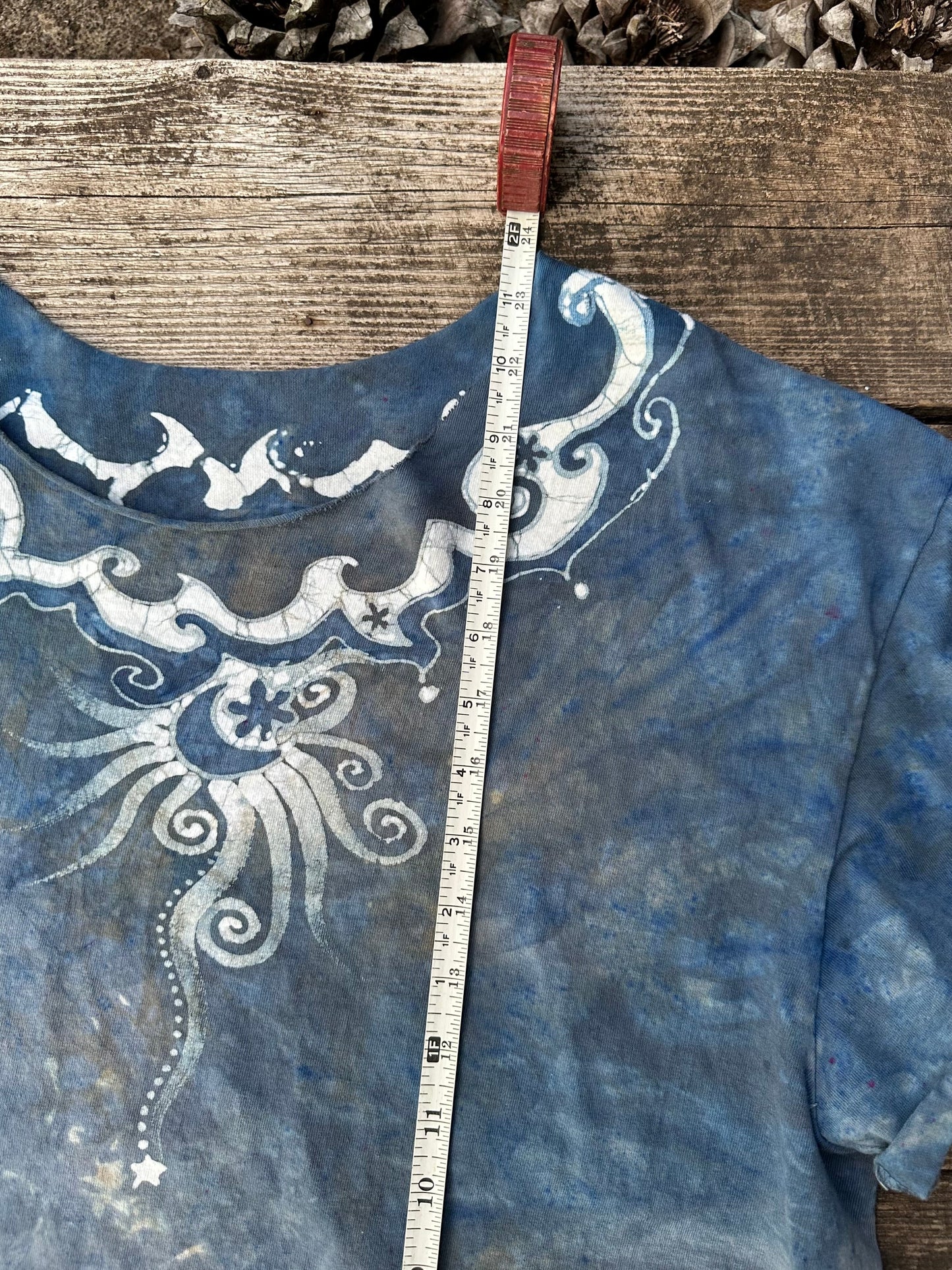 High Prairie Batik Necklace Tee - Size Large Shirts & Tops Batikwalla by Victoria