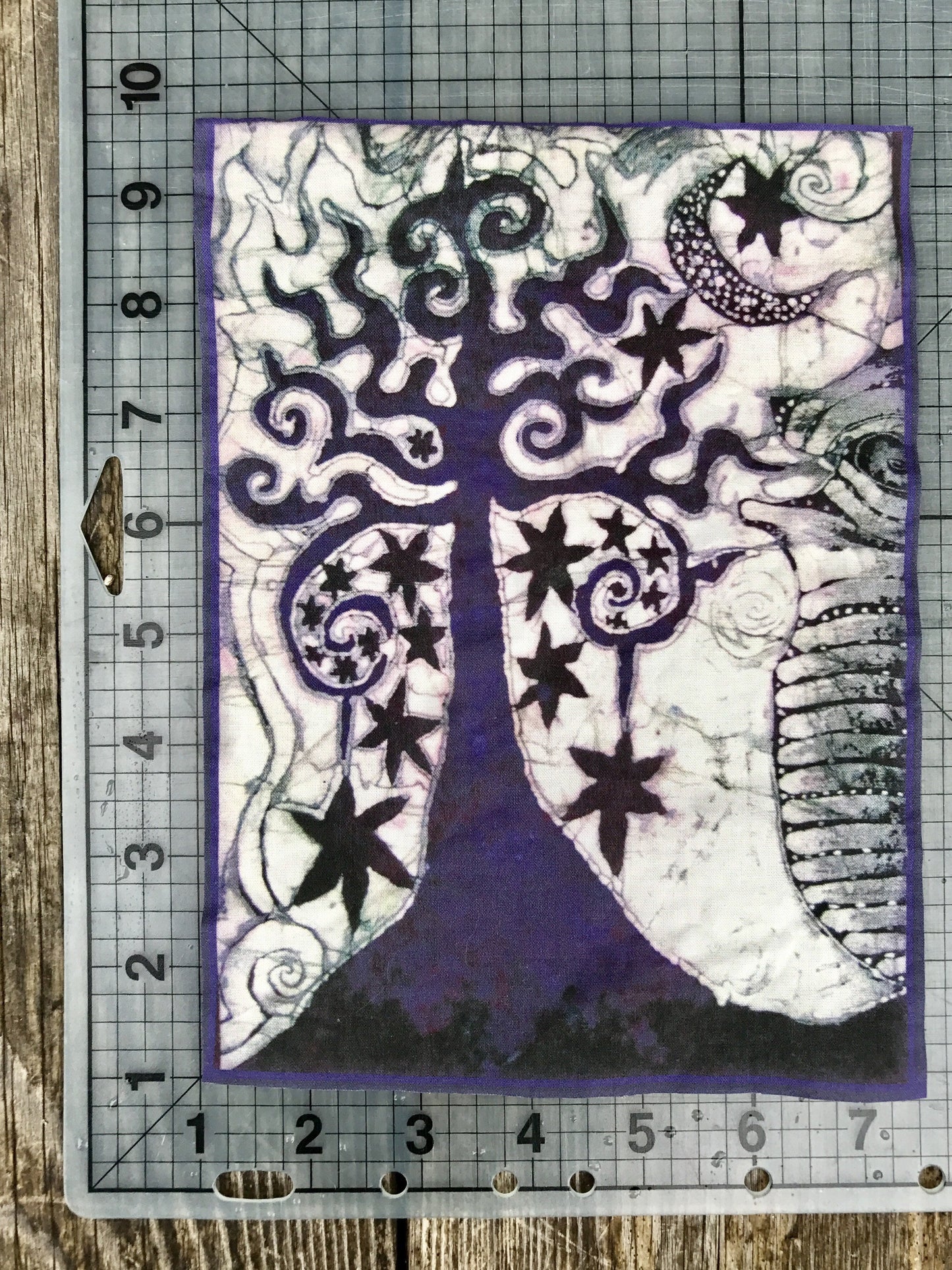 Midnight Tree Batik Fabric Print
