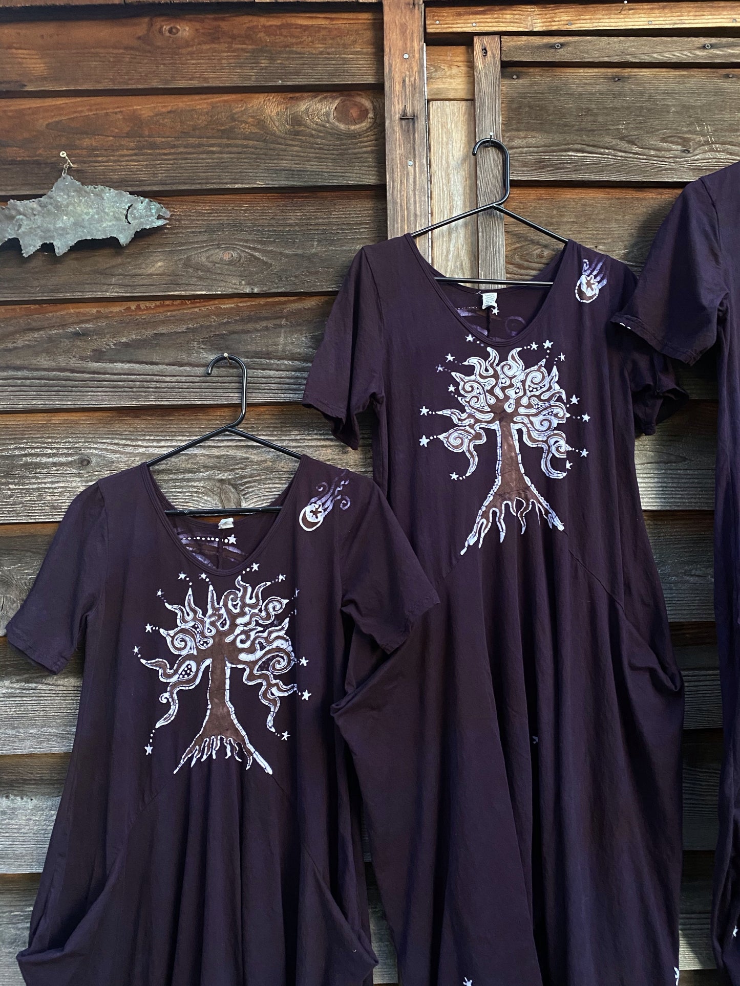 Plum Tree Moonlight Dancer in Deep Purple - Short Sleeve Batik Dress Batik Dresses Batikwalla