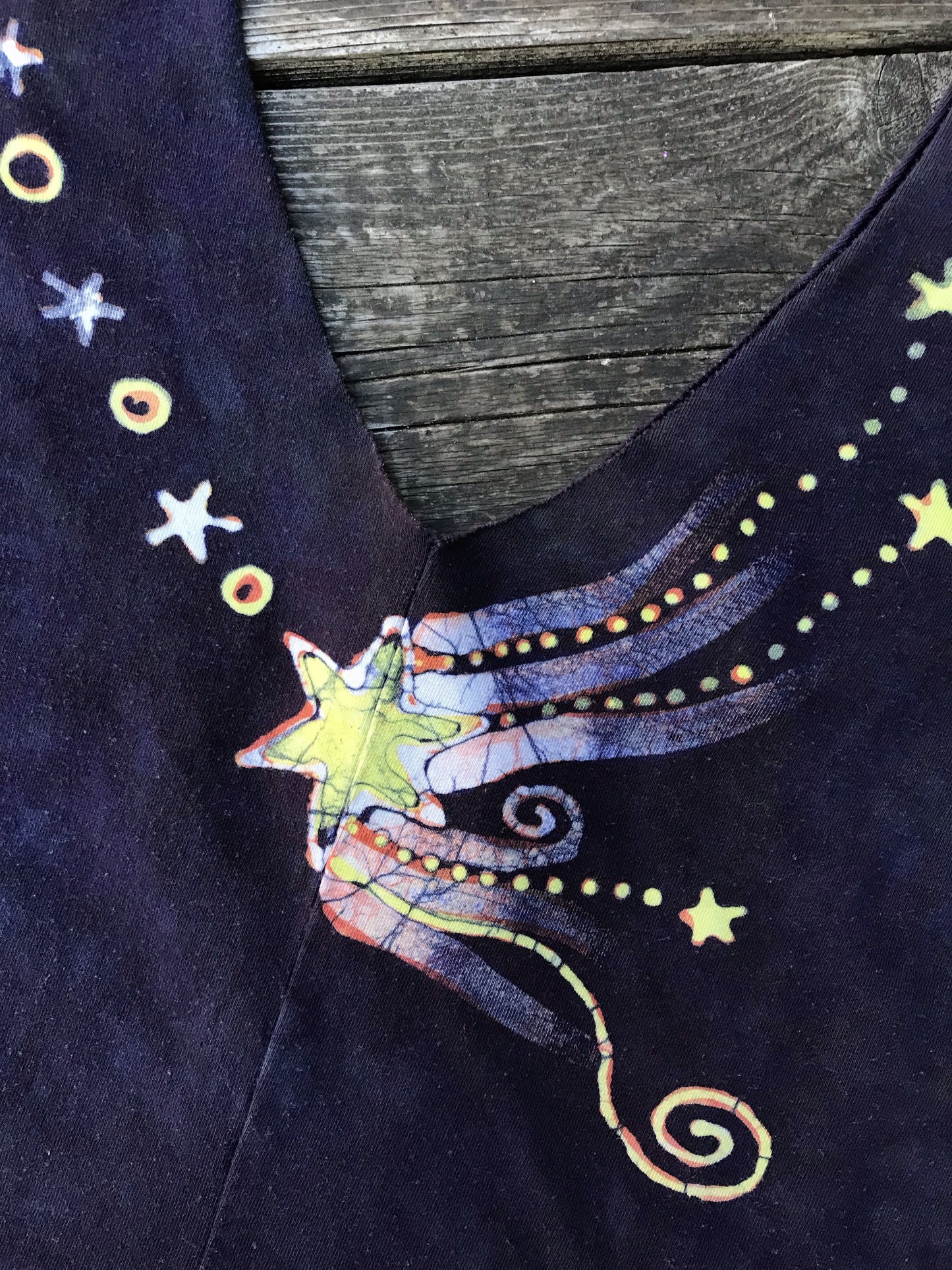 Night Camp Sky - Organic Cotton 4 Panel Batik Top - Handmade Batik Dresses Batikwalla