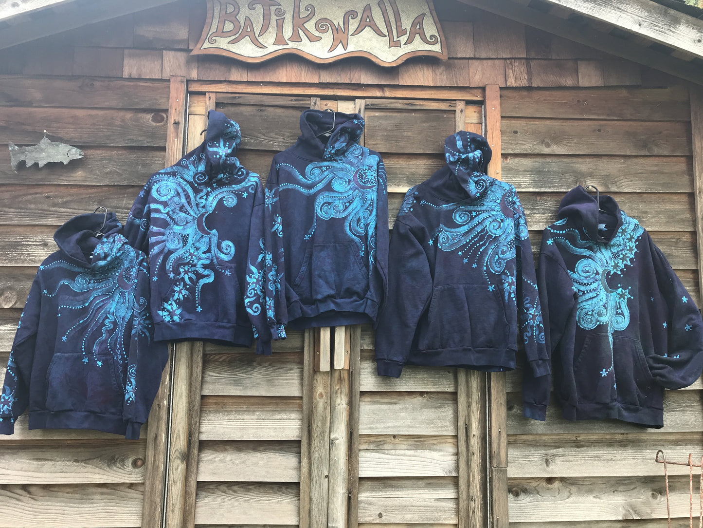 Blue Moon Magic Pullover Hoodie - Handcrafted Batik Creation - For Purple Lightworkers hoodie batikwalla