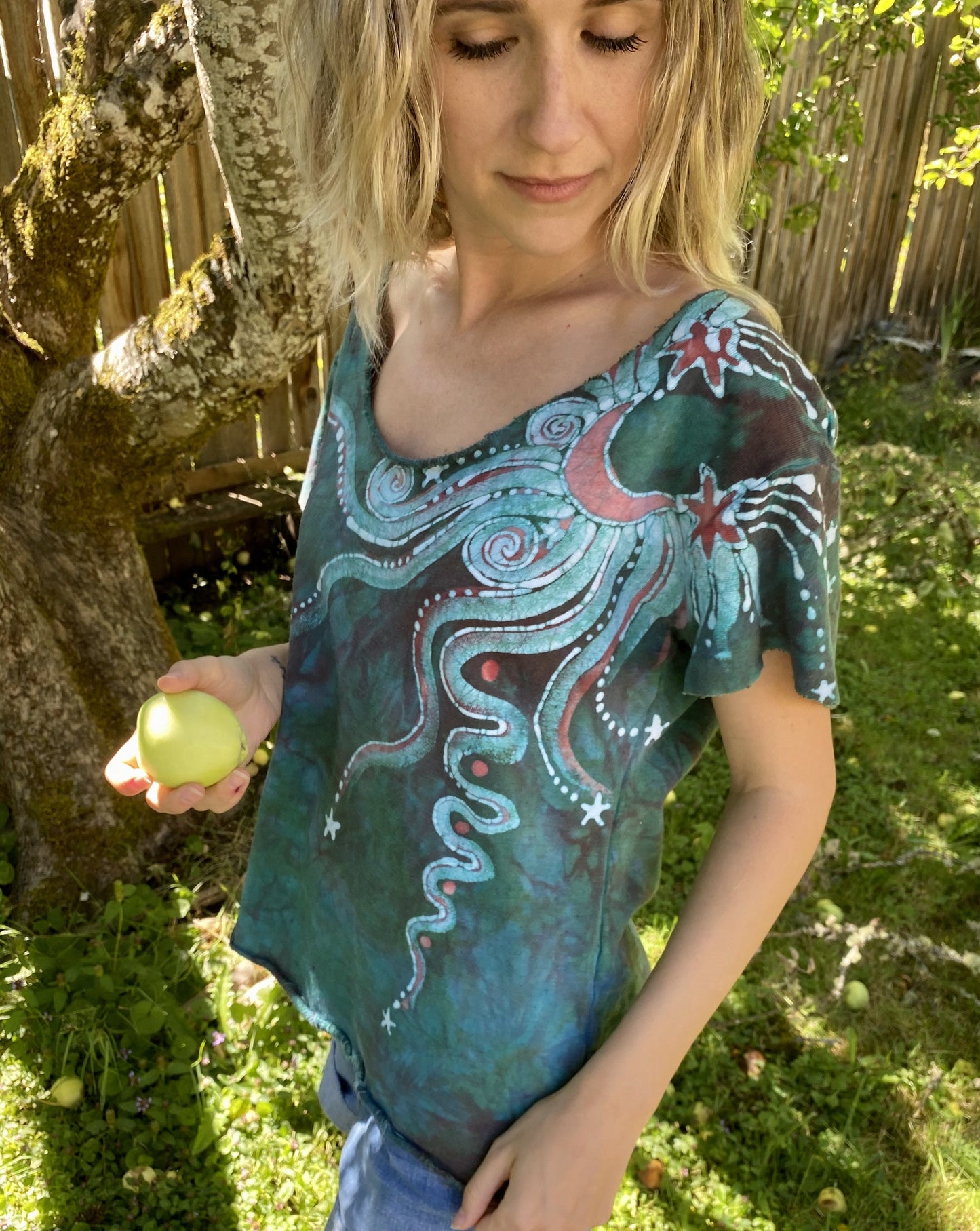 Mint Garden Organic Cotton Handmade Batik Top - Medium Batik Dresses Batikwalla