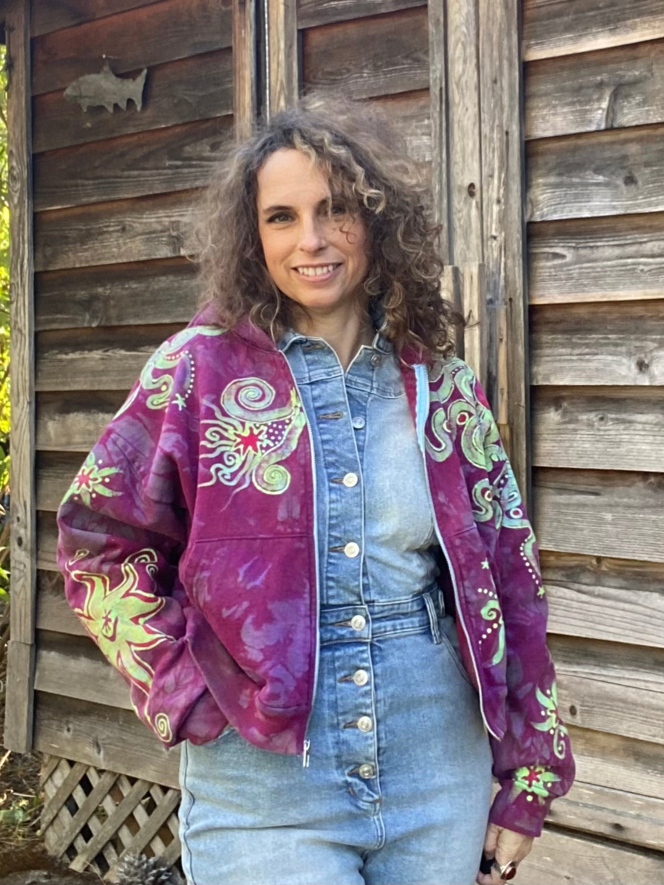 Sunrise Sun Glow Handmade Batik Hoodie - Size S/M hoodie batikwalla