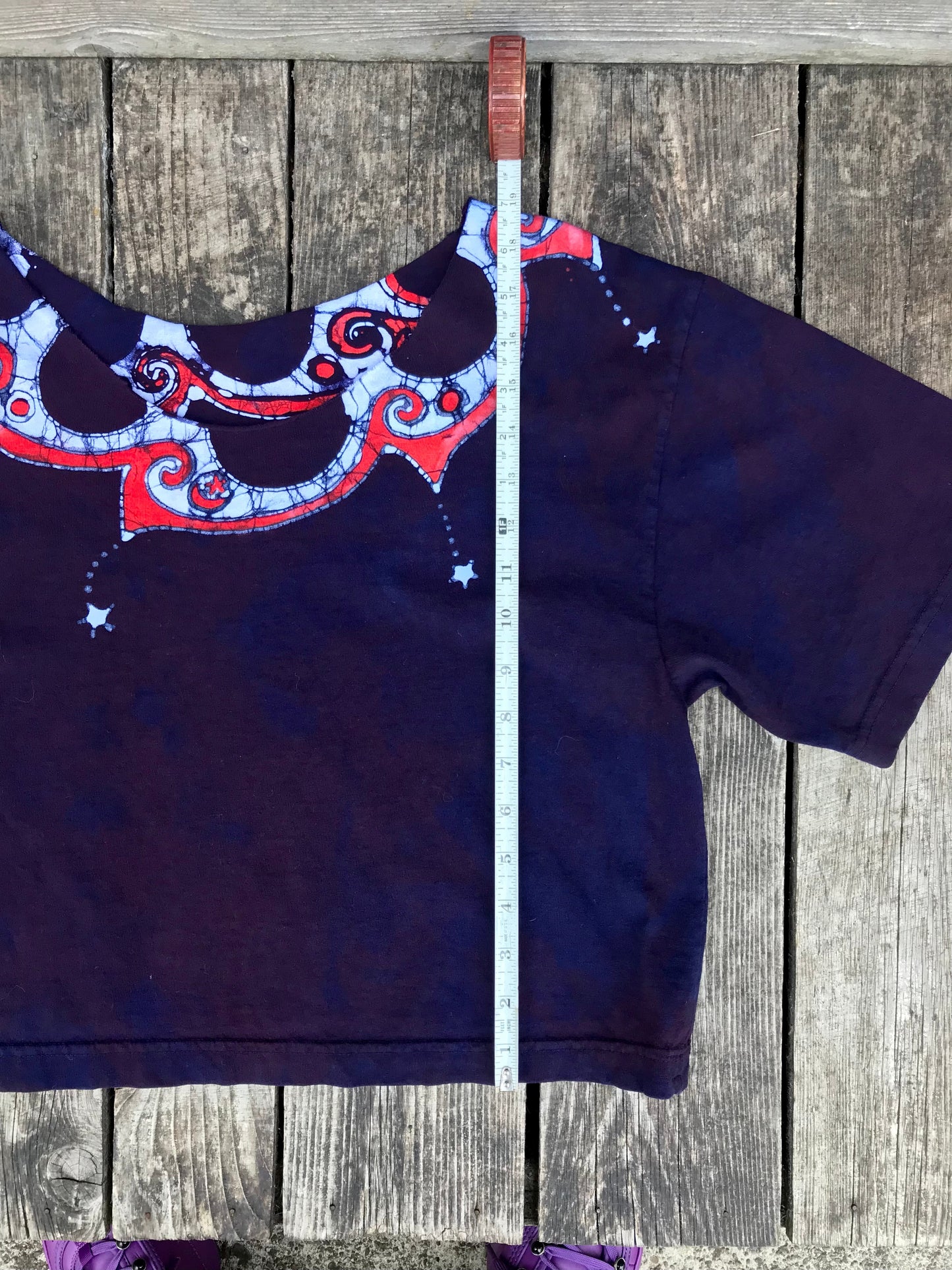 Disco Bubbles in Perpetual Swirls Handmade Batik Boxy Tee Batikwalla by Victoria