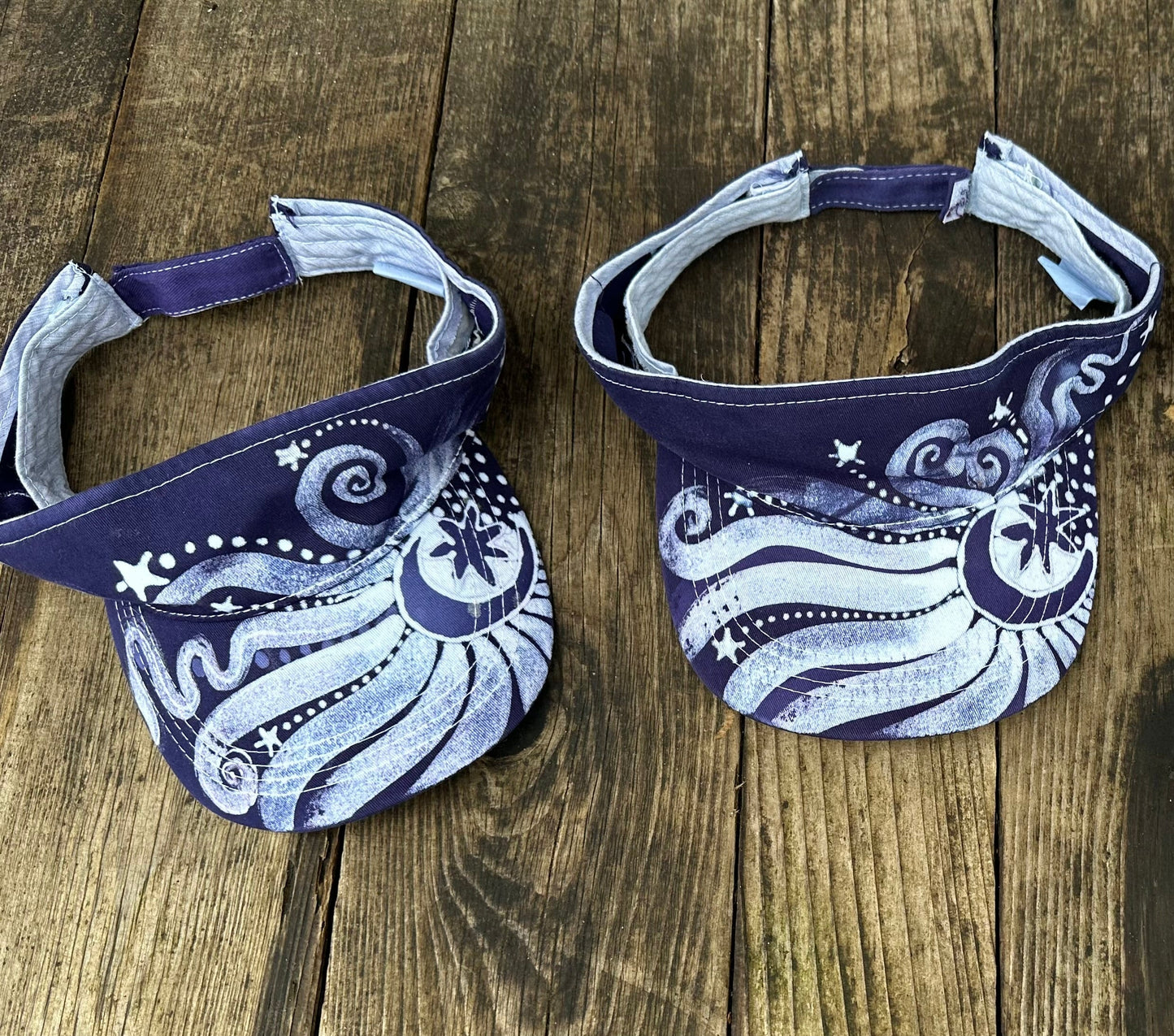 Cool Purple Moon and Stars Sun Visor visor batikwalla