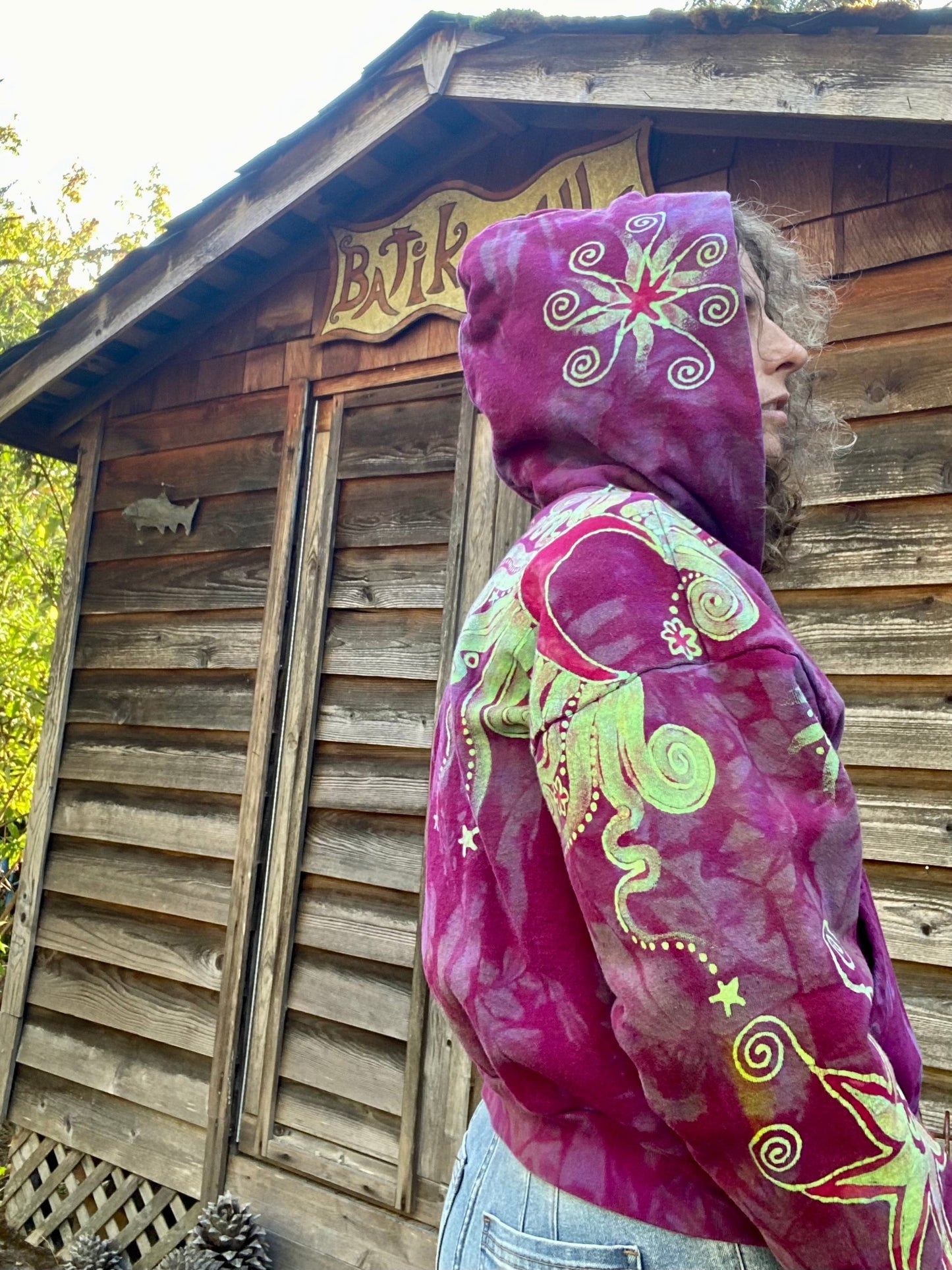 Sunrise Sun Glow Handmade Batik Hoodie - Size M/L hoodie batikwalla