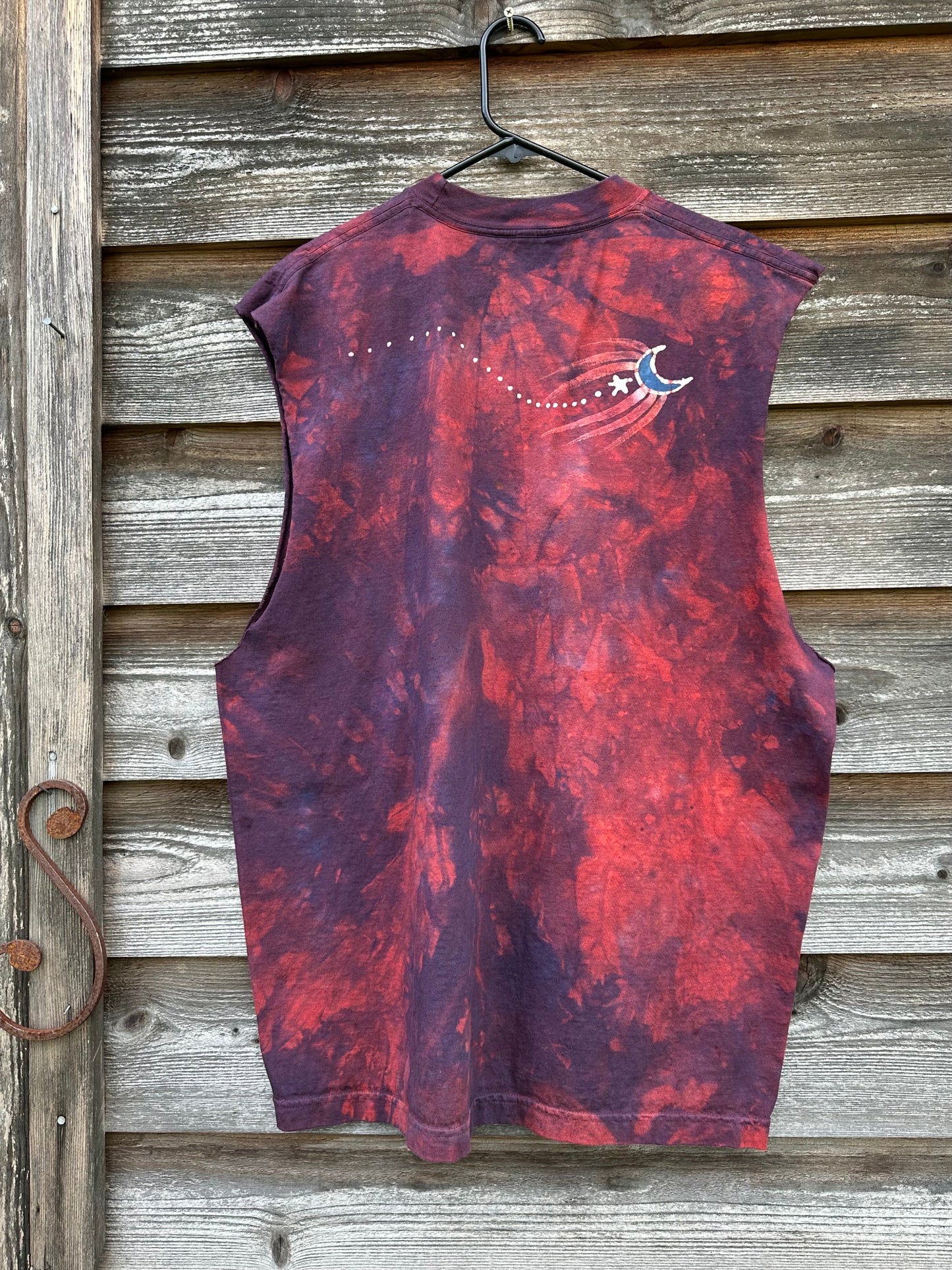 Campfire At Night Sleeveless Batik Tshirt - Size XL Tshirts batikwalla