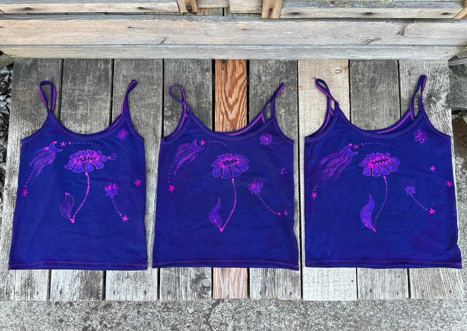 Flower Power Hand Painted Batikwalla Tank Top Tops batikwalla