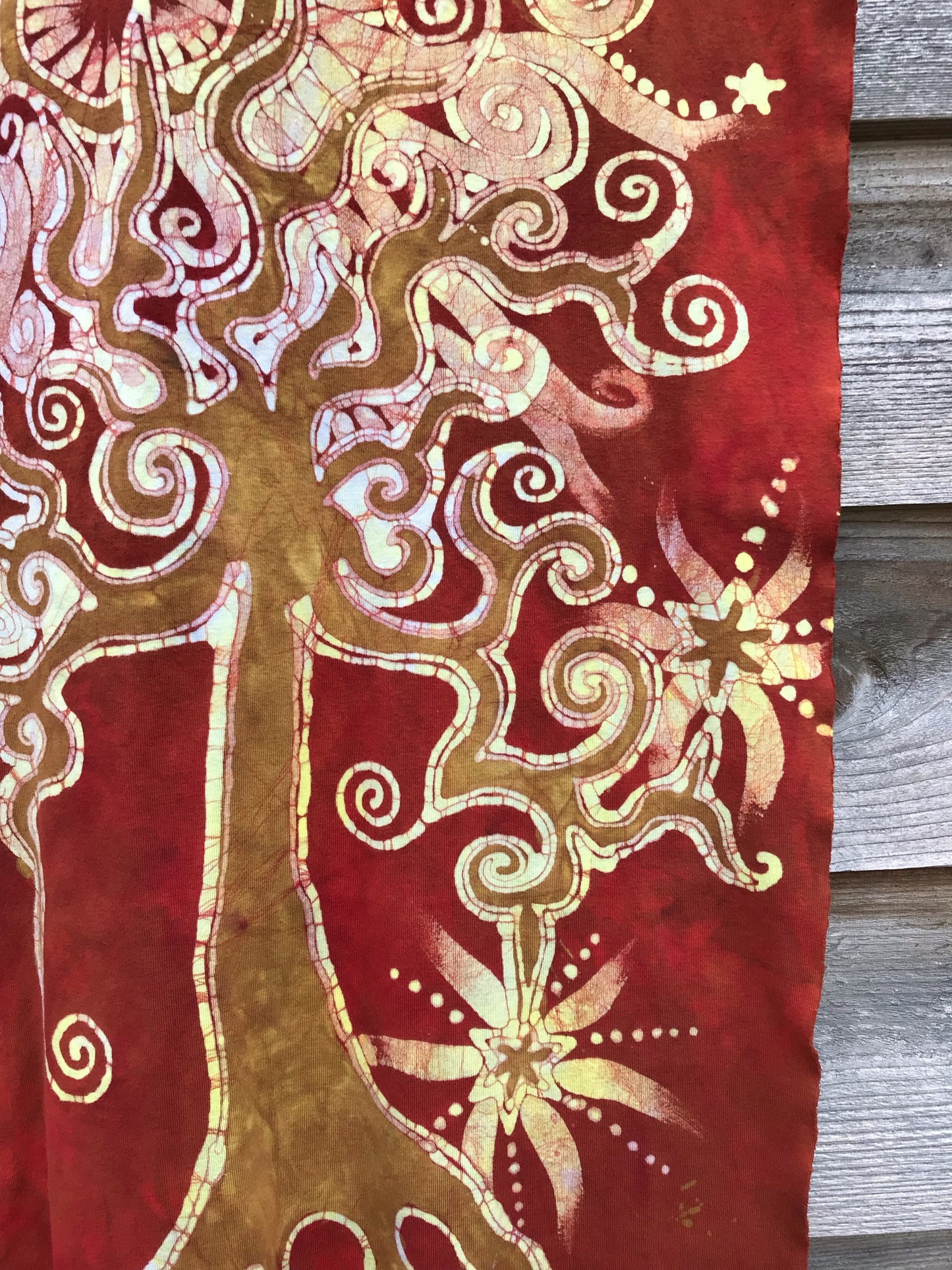 Warmth Of The Sun Hand Painted Organic Cotton Batik Scarf