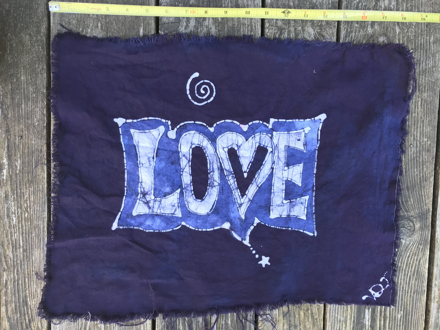 LOVE Batik Fabric - Bright Blue Purple - 100% Woven Cotton Fabric scarf batikwalla