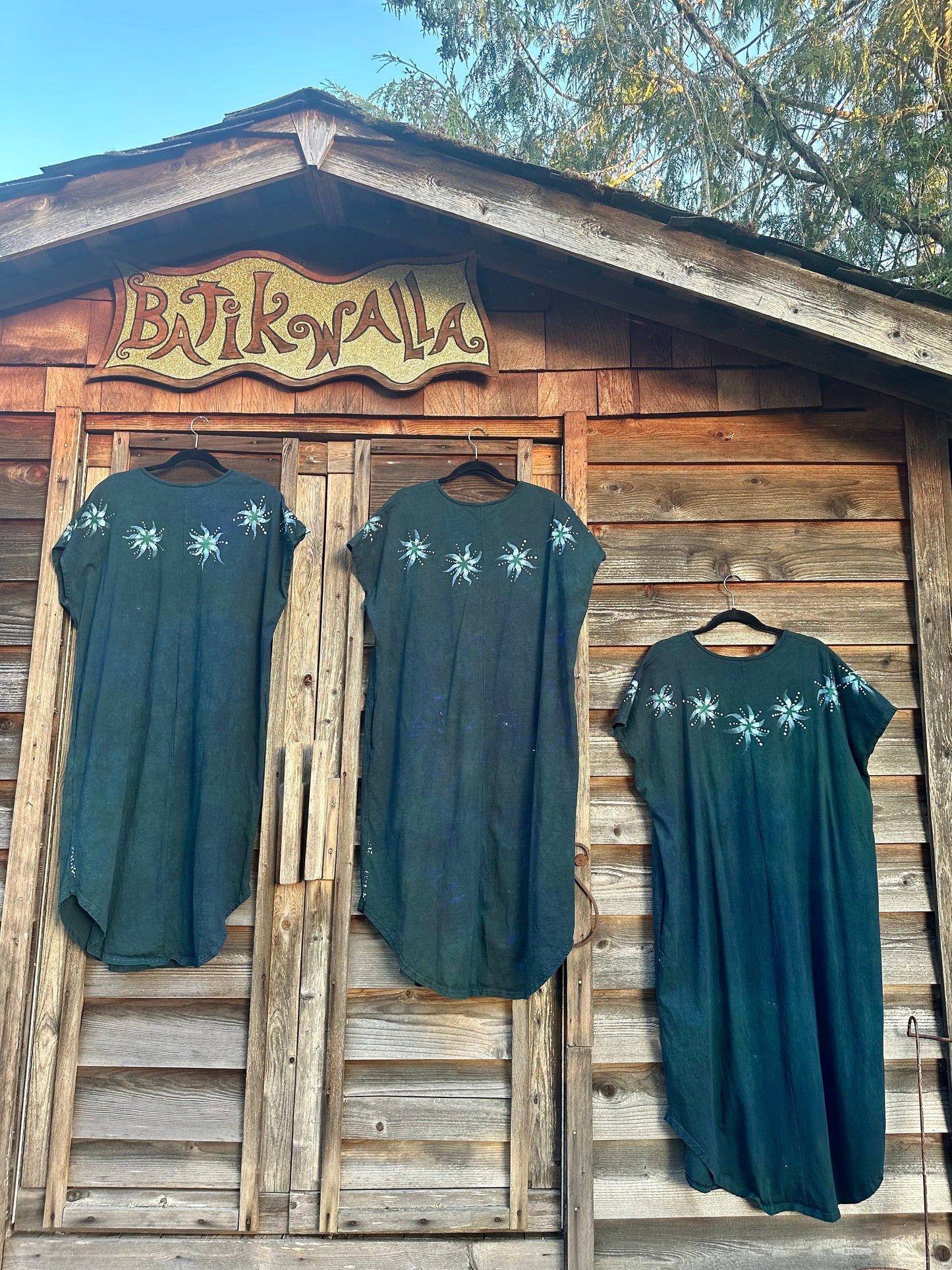Forest Moon Tunic Dress With Pockets Batik Dresses Batikwalla